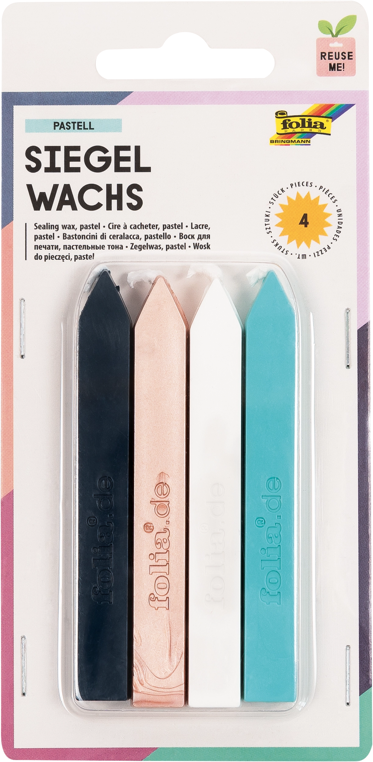 Siegel Wachs, Pastell, 4 Stück