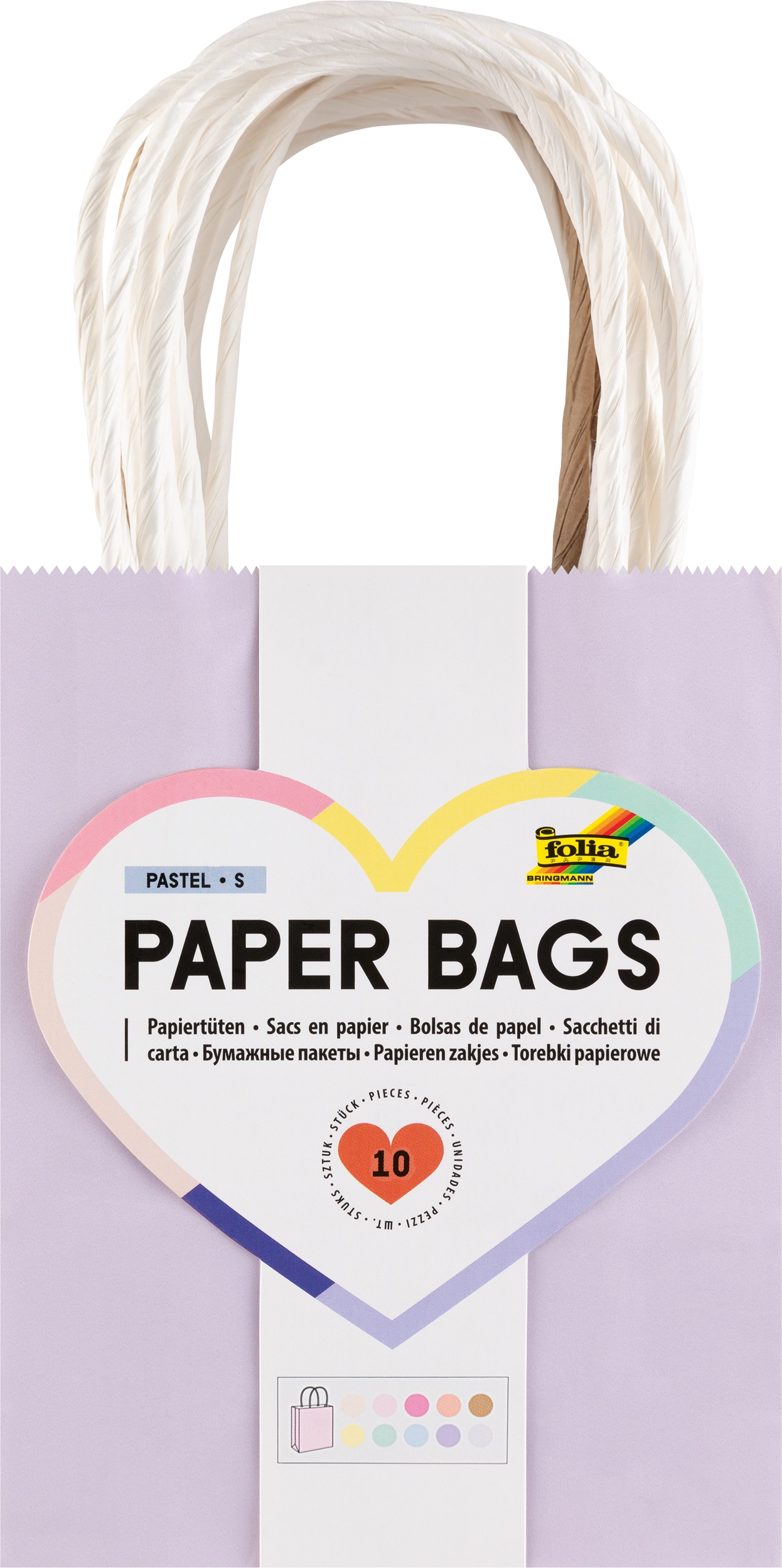 Papiertüten, Pastell, S, 10 Stück