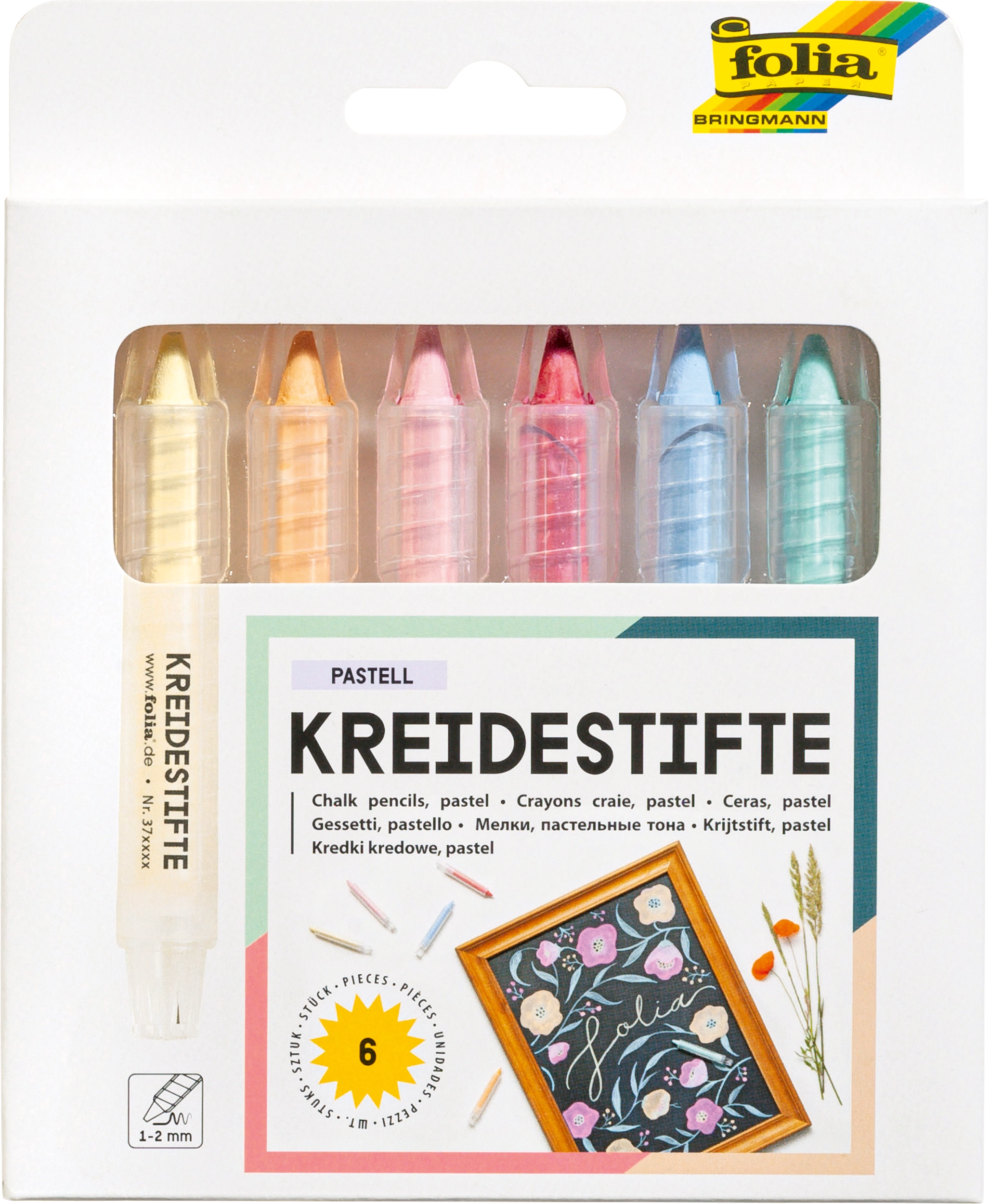 Kreidestifte, Pastell, 6 Stifte