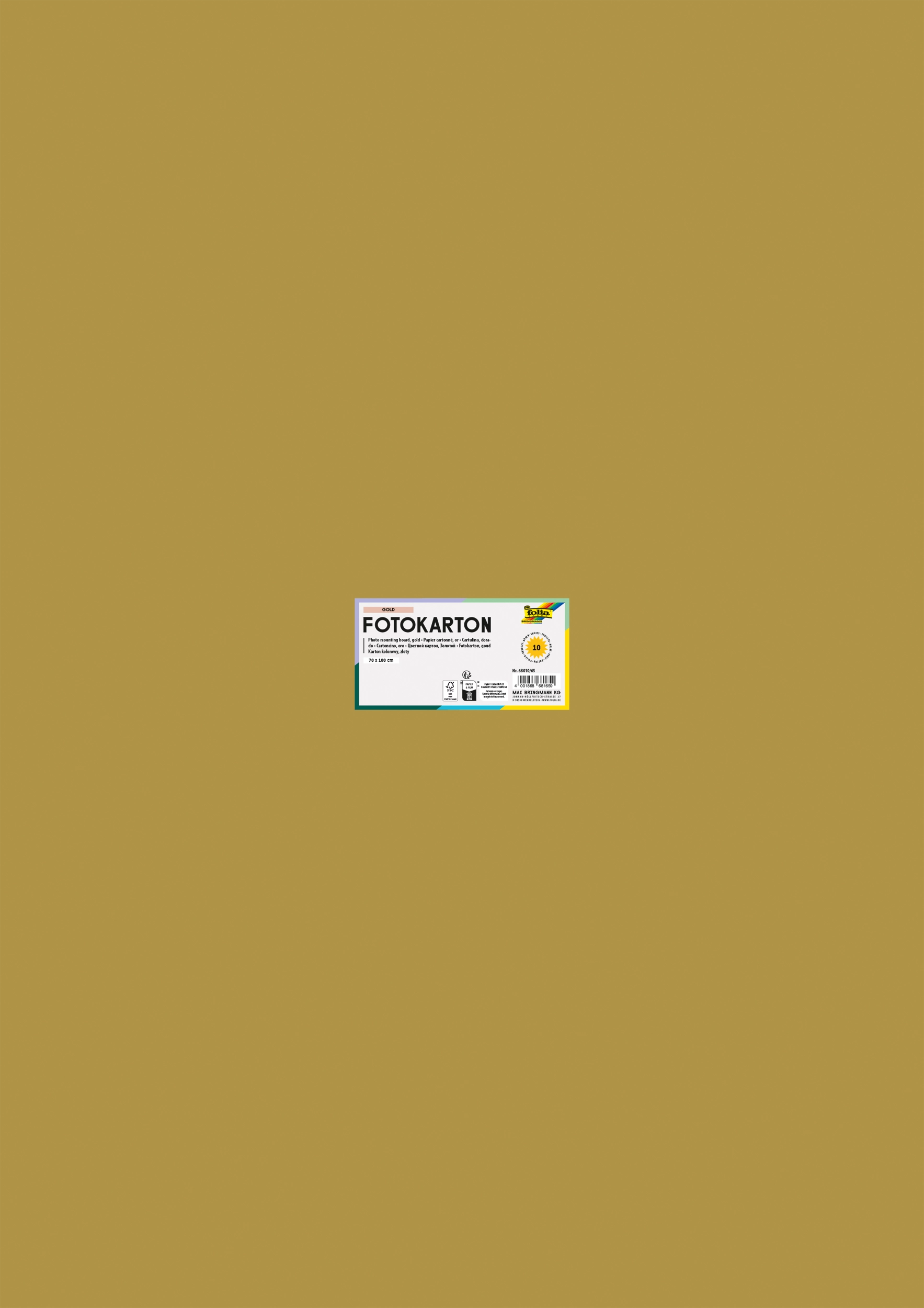 Fotokarton, Gold, 70 x 100 cm, 300 g/m², 10 Blatt