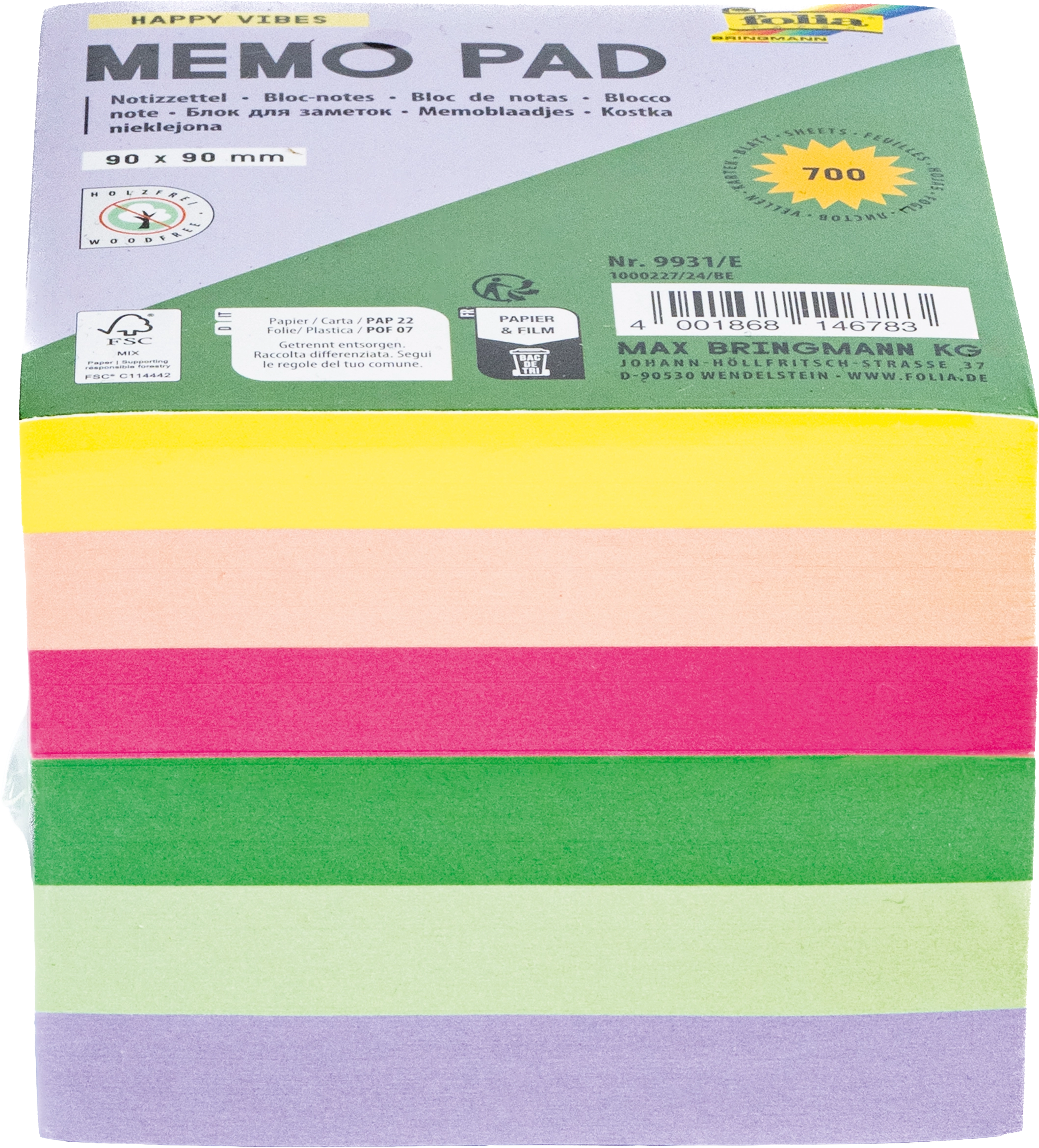 Notizzettel, Happy Vibes, 700 Blatt