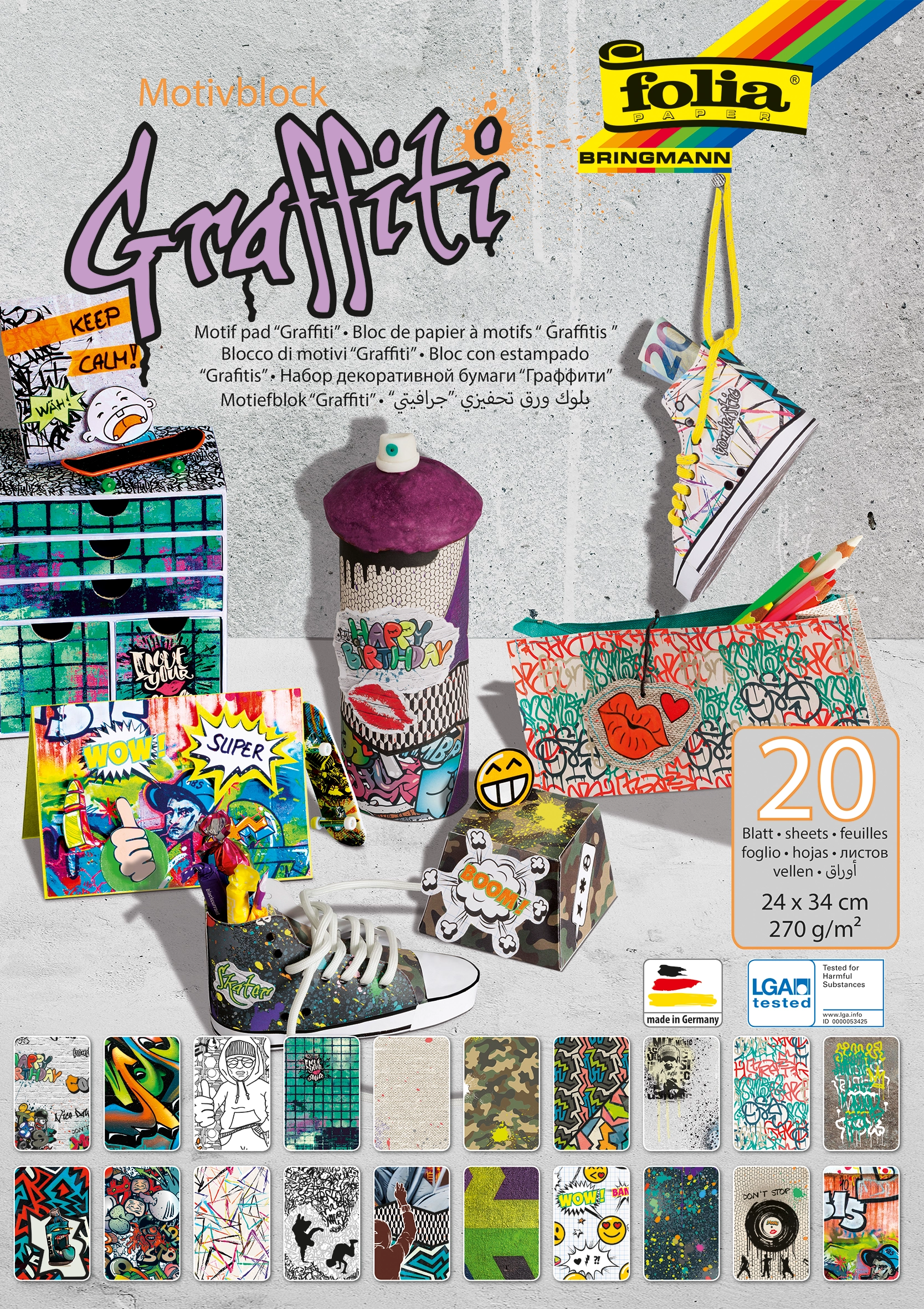 Motivblock, Graffiti, 24 x 34 cm, 270 g/m², 20 Blatt