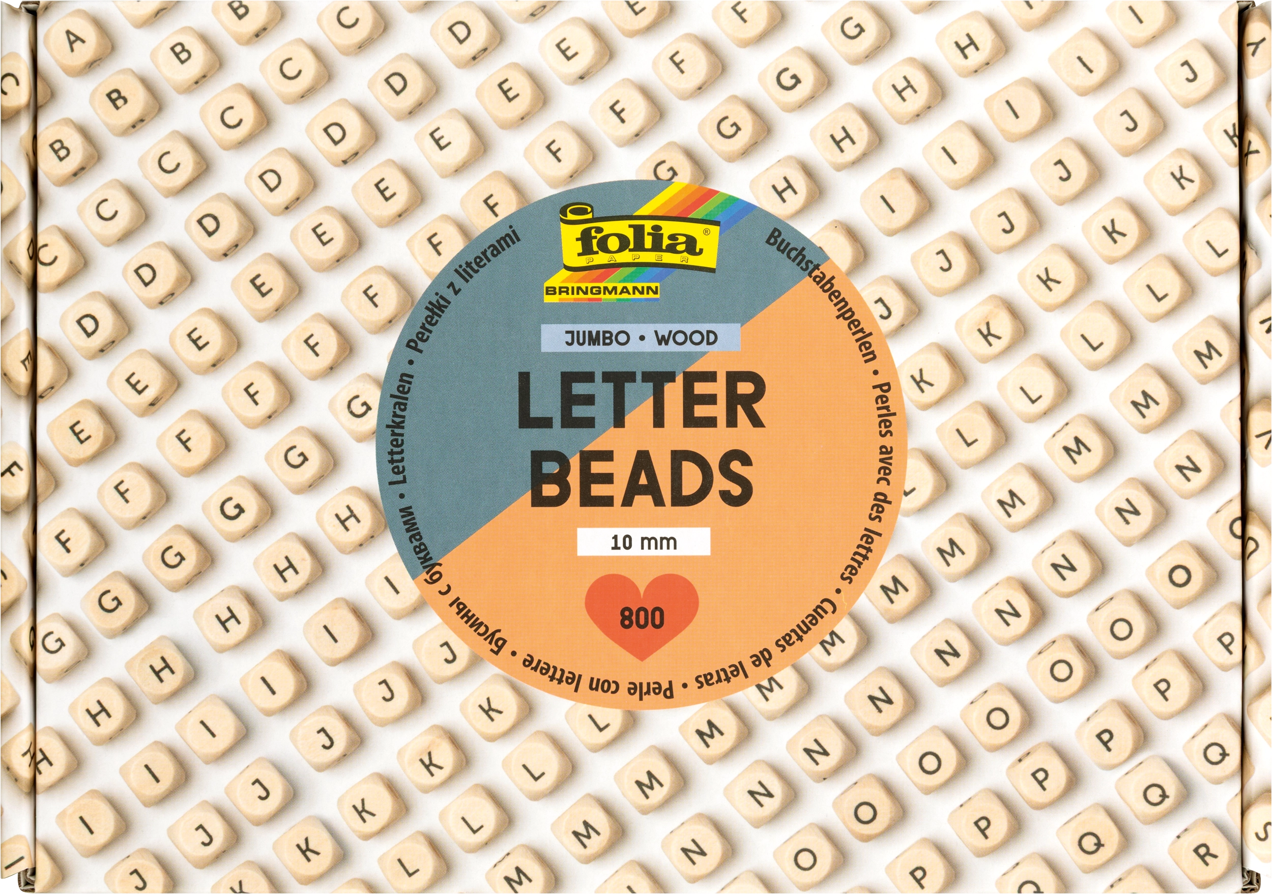Letter Beads, Jumbo, Wood, 800 pieces