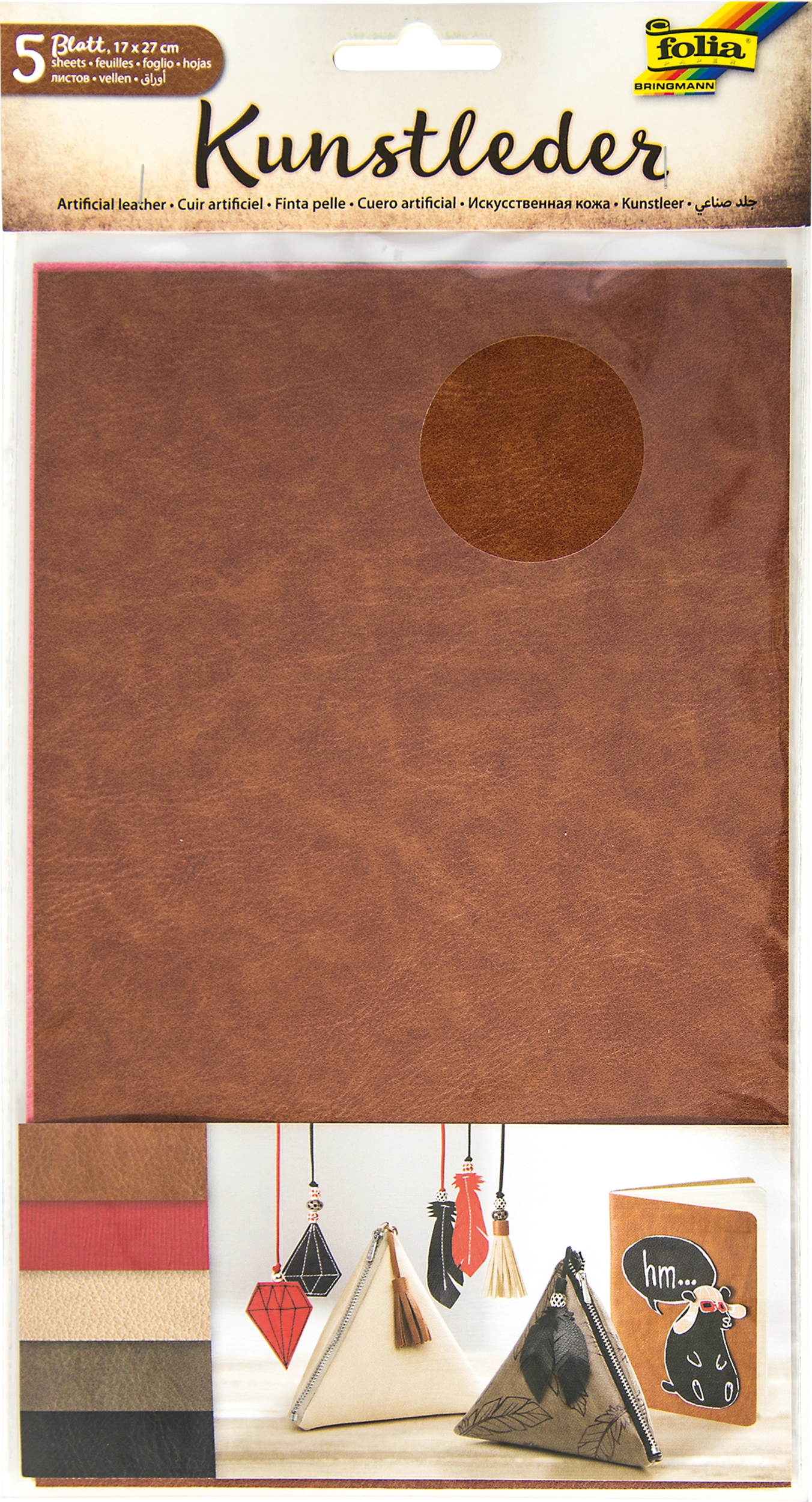 Kunstleder, 5 Farben Sortiert, 5 Blatt