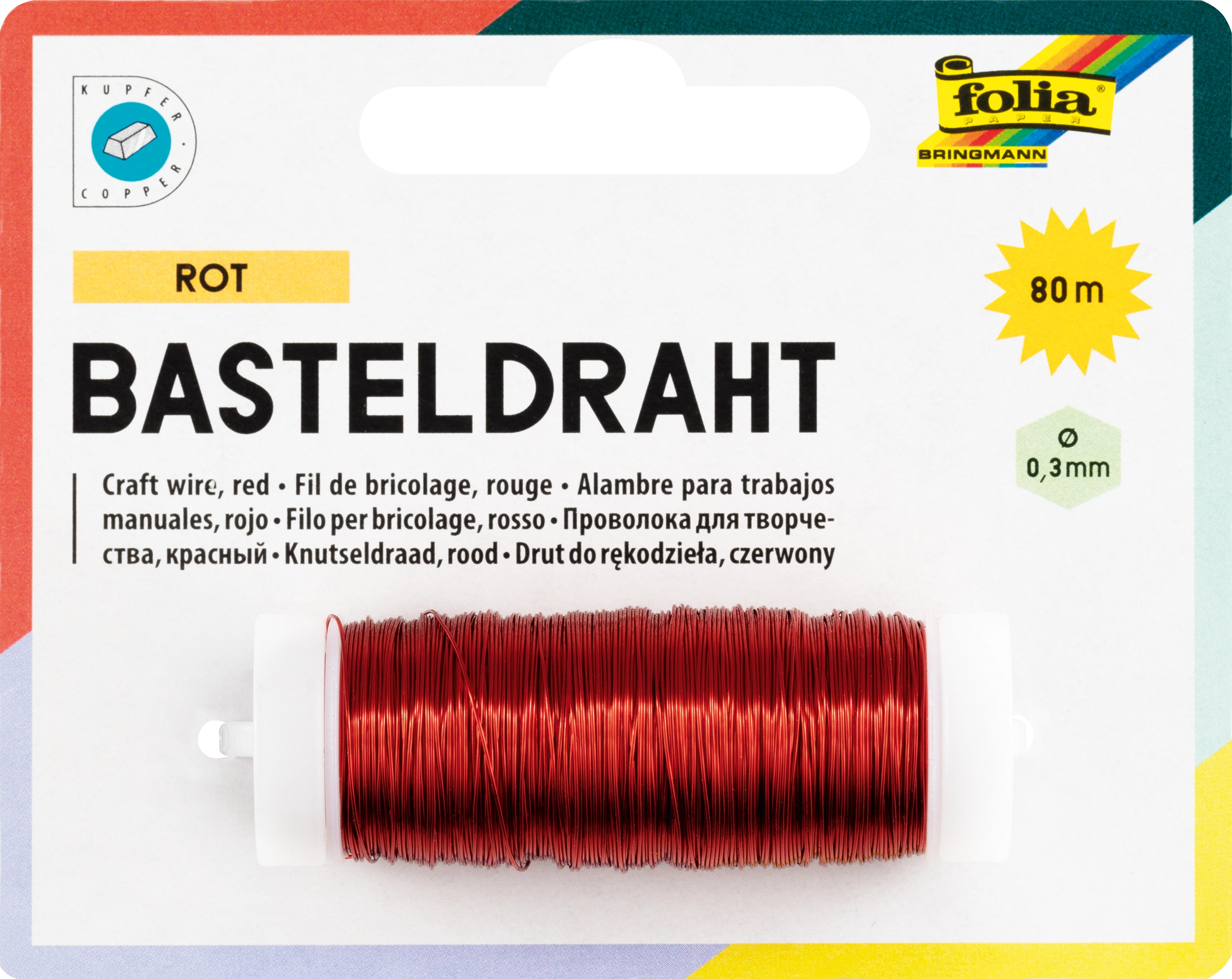 Basteldraht, Grün, Ø 0,3 mm x 80 m, 1 Spule