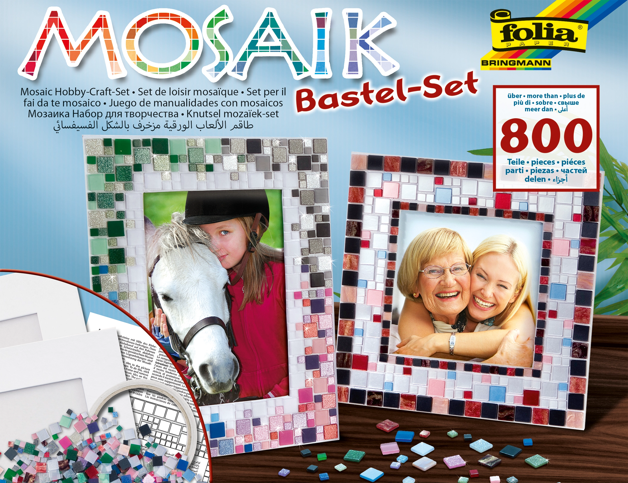 Mosaik Bastel-Set mit Resin-Steinen, 800 Teile