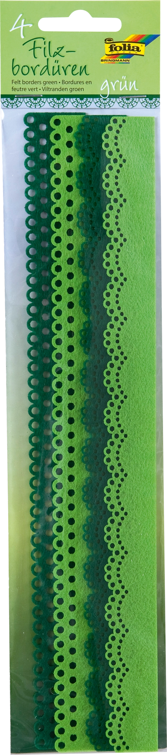Felt Borders , Tone in Tone, Green, 4 pieces