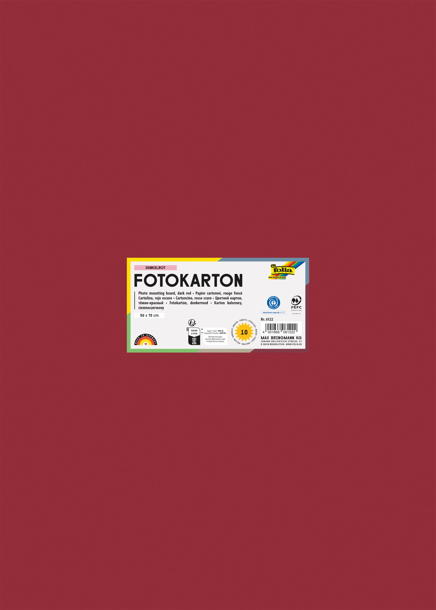 Photo Mounting Board, Dark Red, 10 sheets