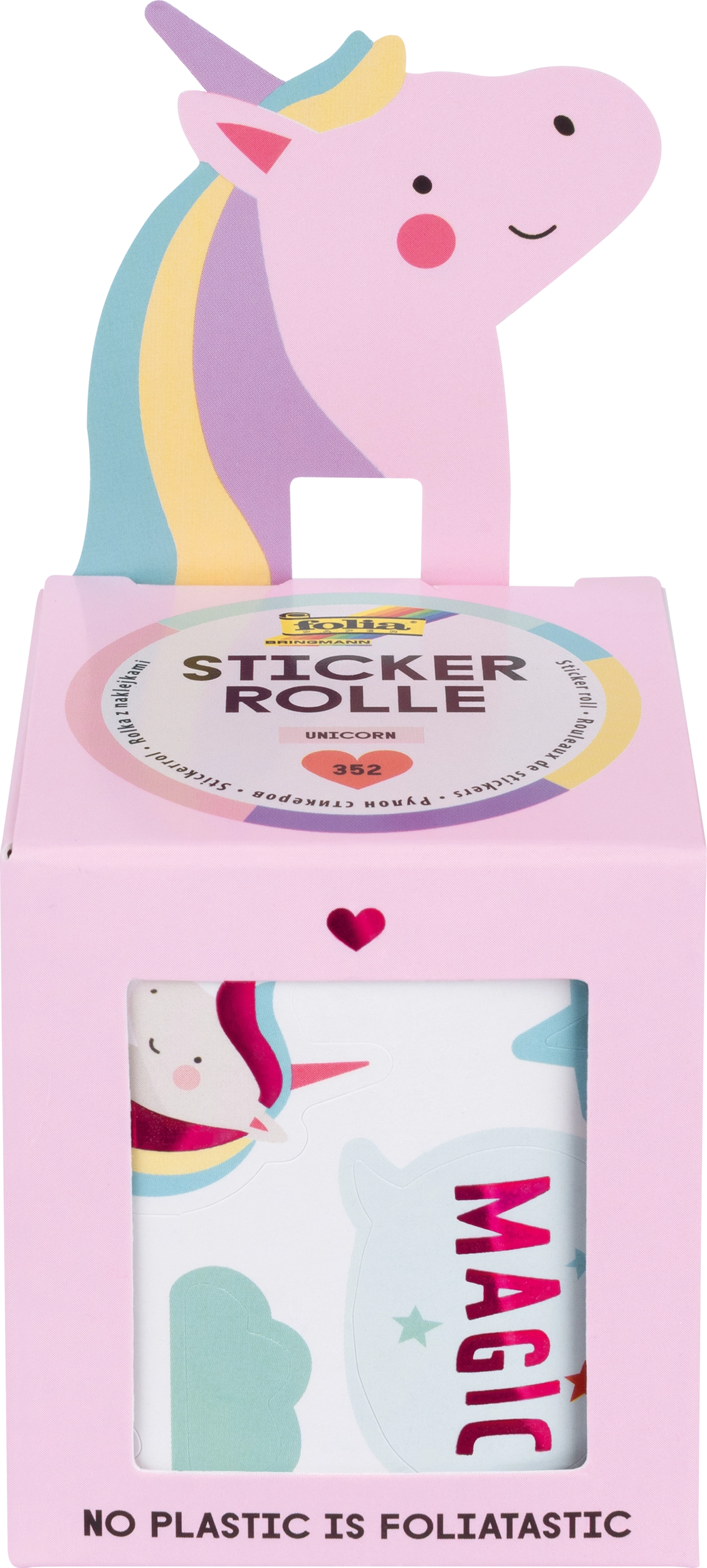 Stickerrolle, Einhorn, 352 Sticker