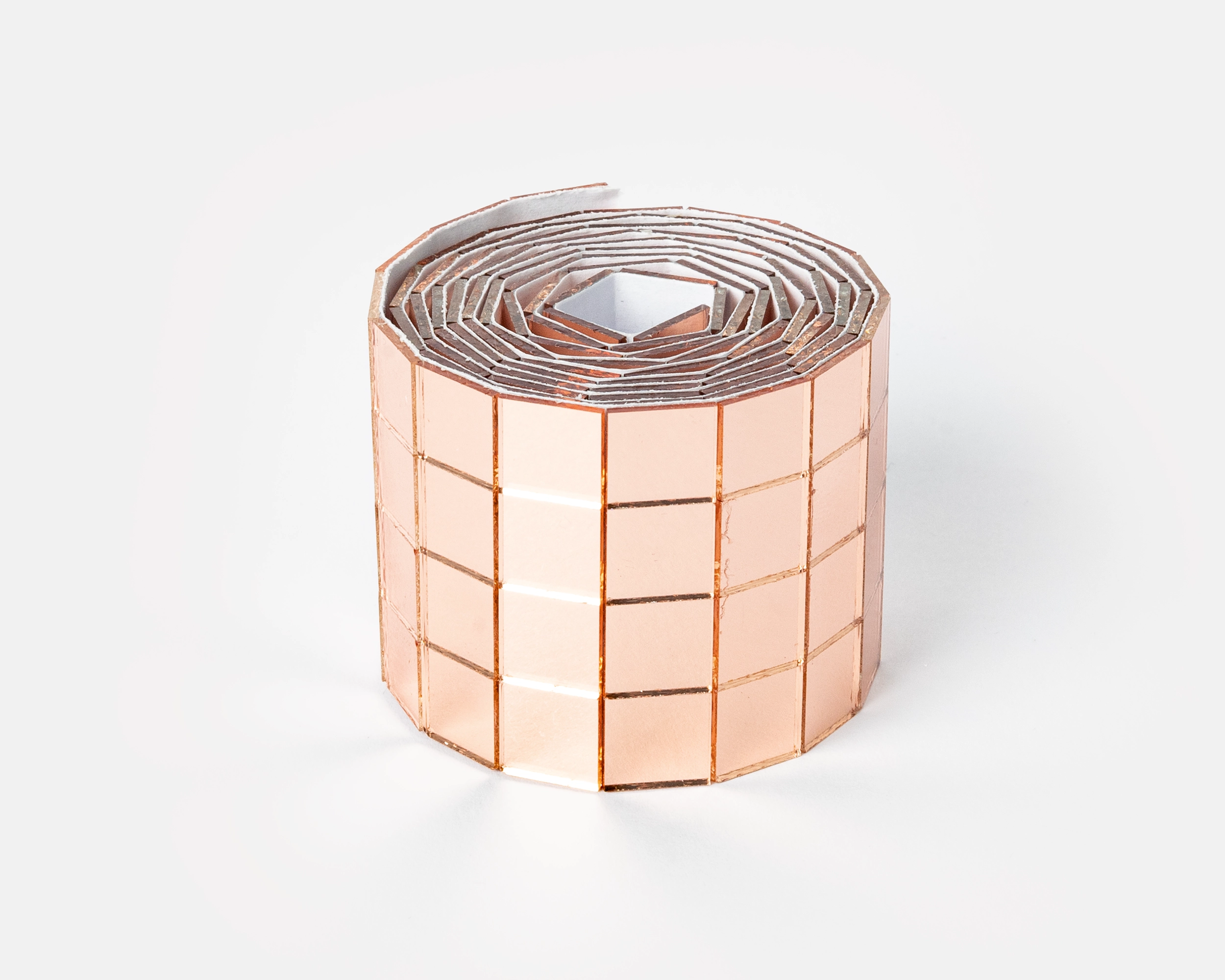 Mirror Tile Rolls, Rose, M, 10 x 10 mm, Selbstklebend