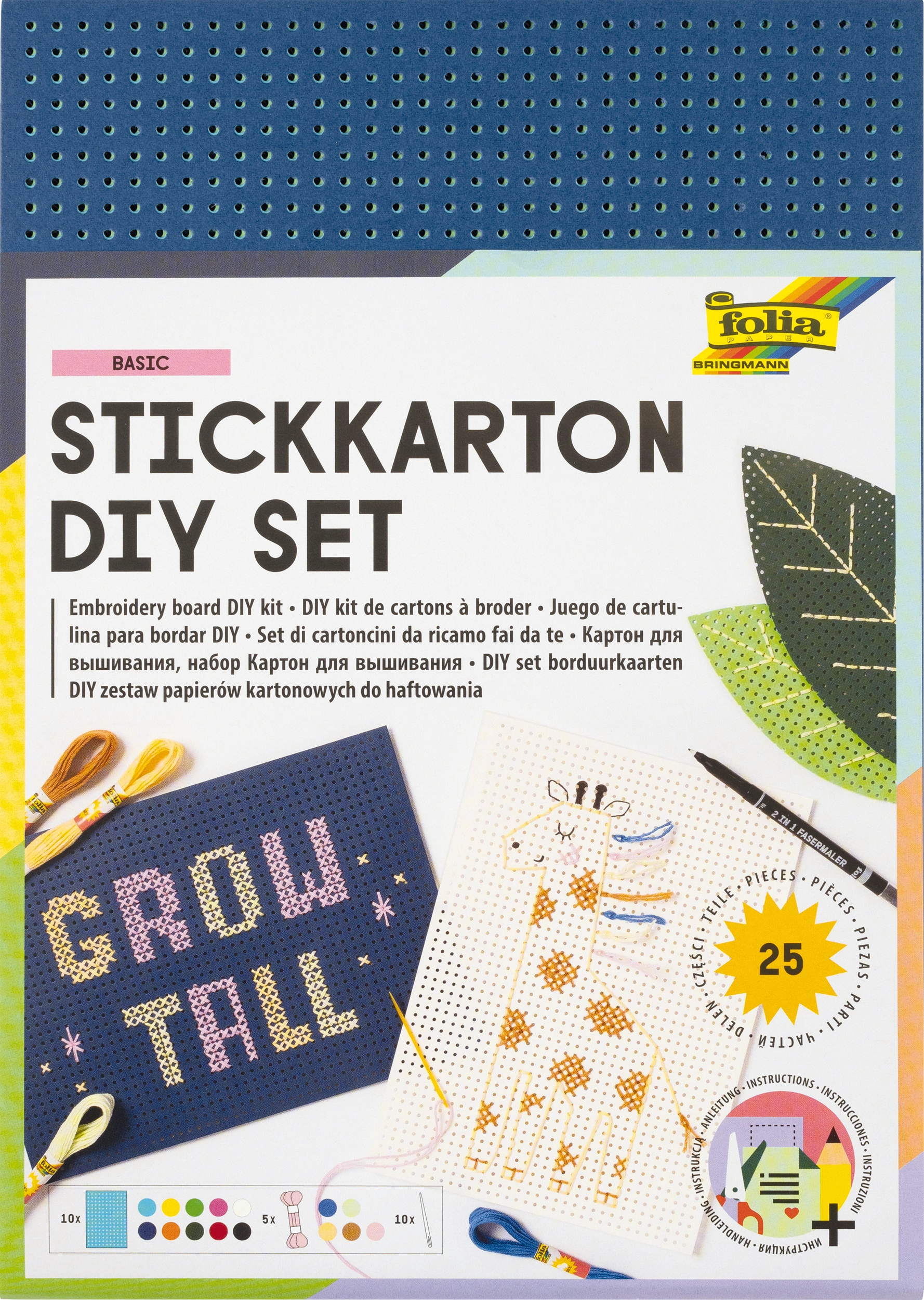 Stickkarton DIY Set , Basic, 25 Teile