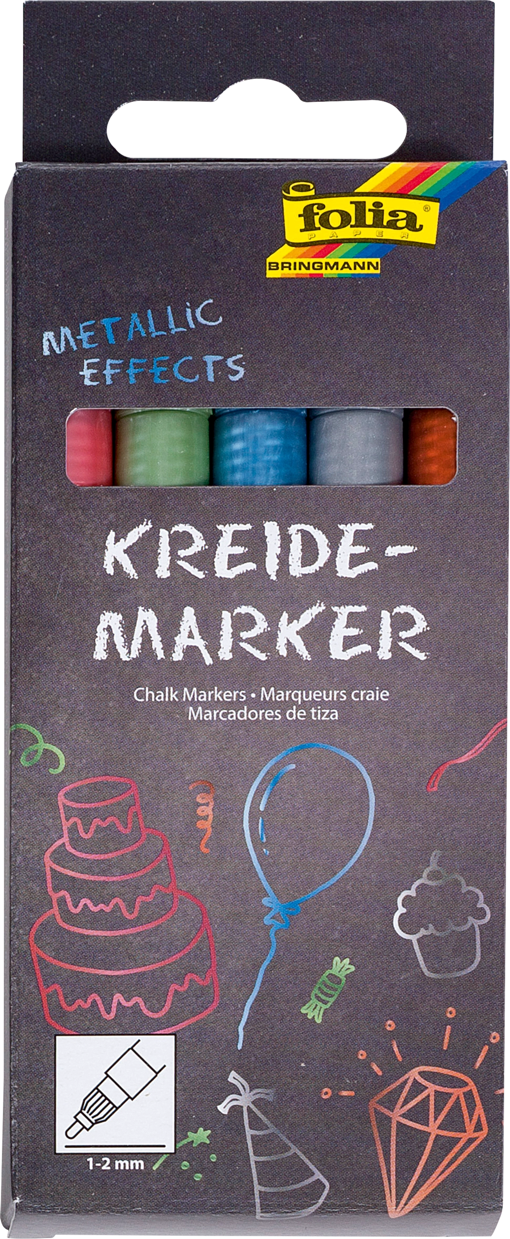 Chalkmarker, Metallic Effects, 5 pens