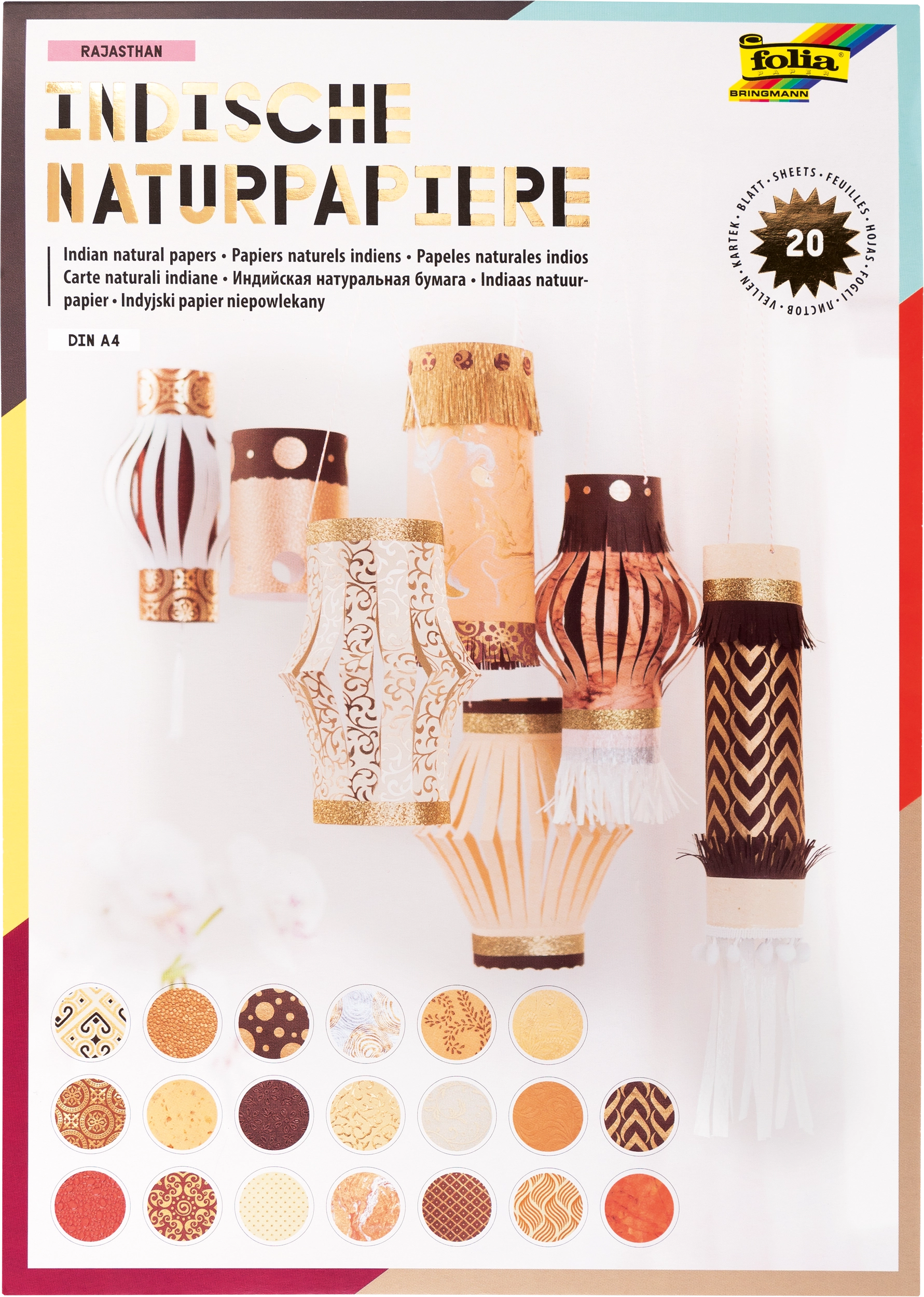 Indian Natural Papers Pad, Rajasthan, DIN A4, 50 - 190 g/m², 20 sheets