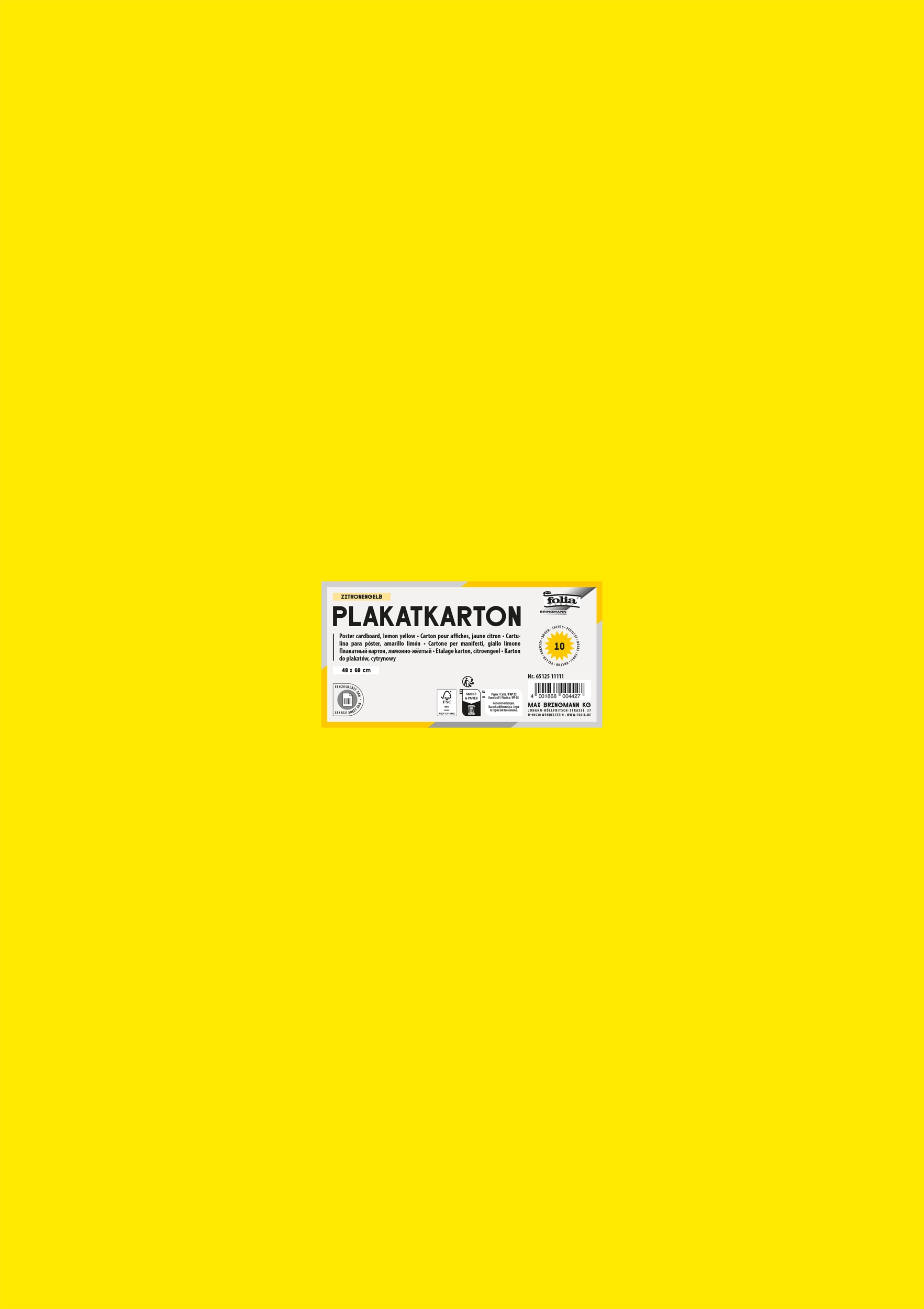 Plakatkarton, Zitronengelb