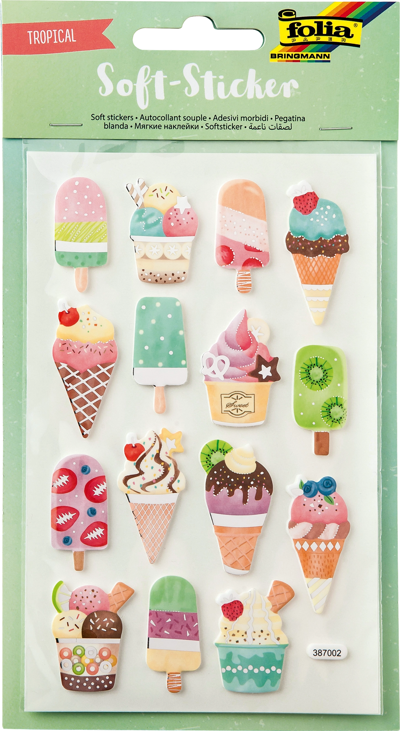 Soft-Sticker, Tropisch, 28 Sticker, 2 Blatt