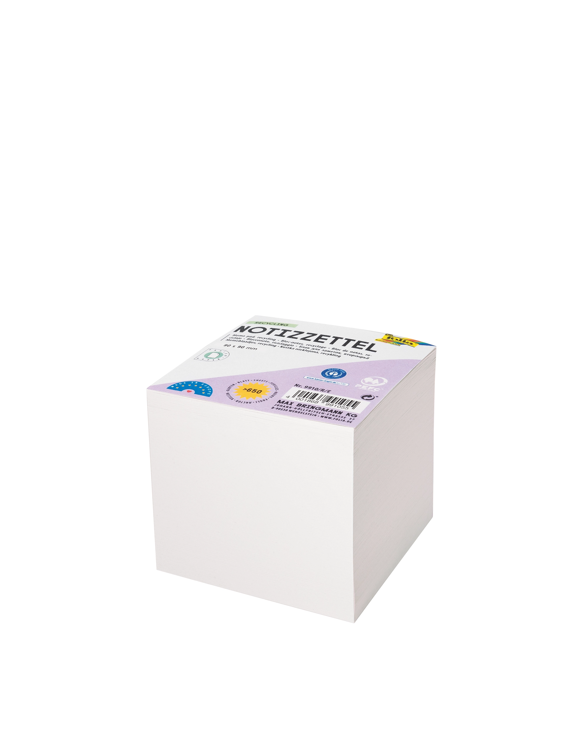Notizzettel, Recycling, Lose, 9 x 9 cm, > 650 Blatt