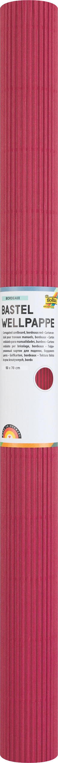 Bastelwellpappe, Bordeaux, 50 x 70 cm, 1 Rolle