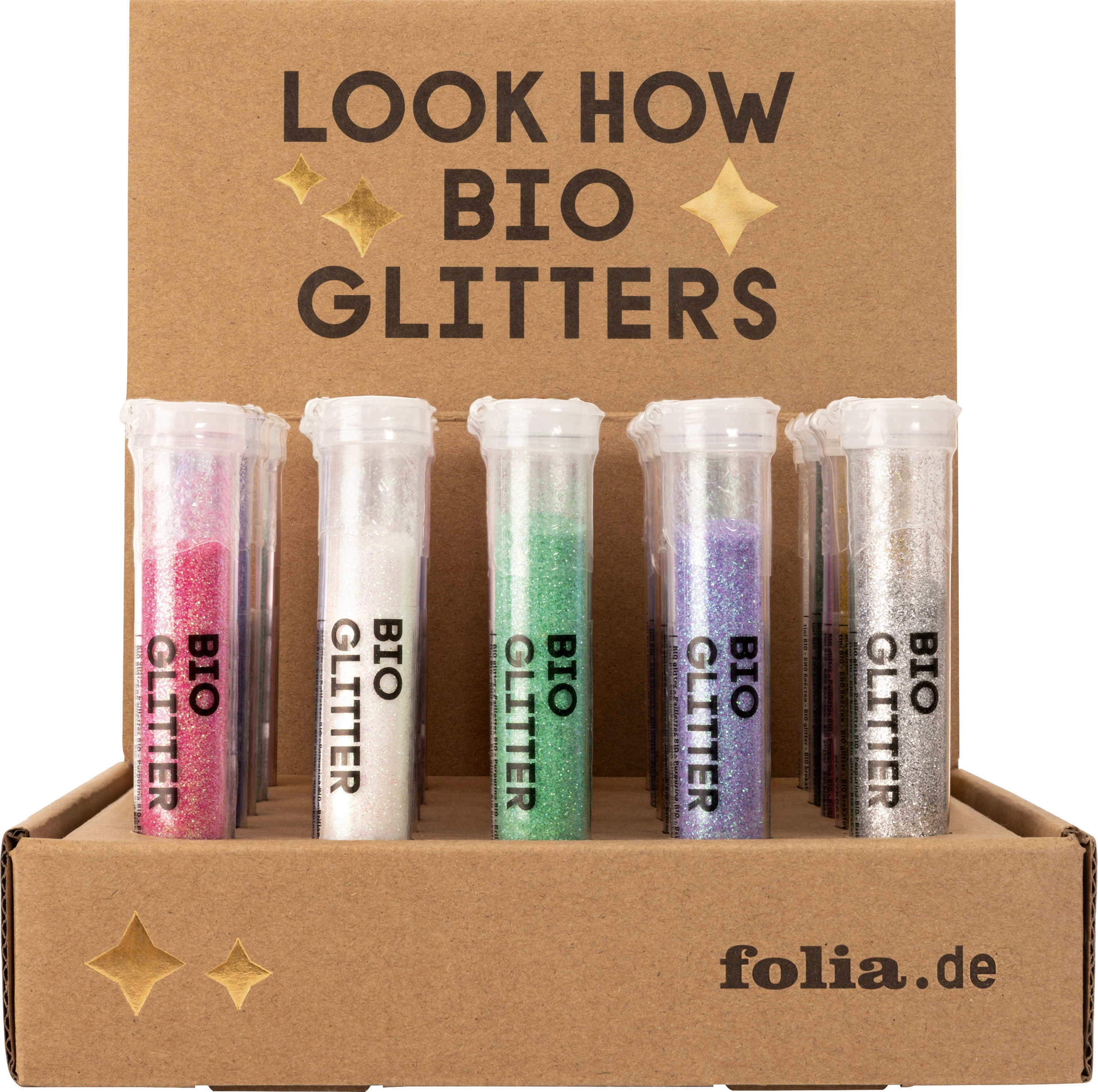 Bio Glitter Display, 25 Dosen