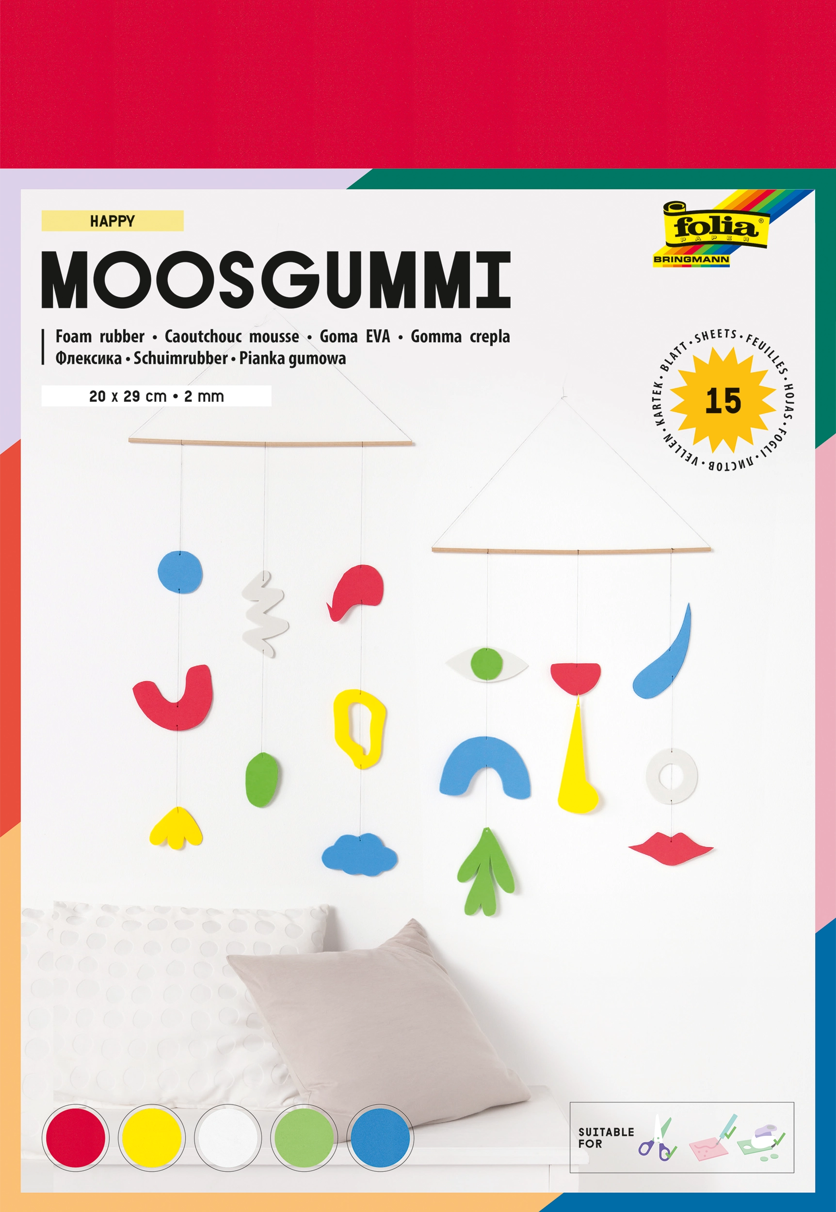 Foam Rubber , Happy, 20 x 29cm, 15 sheets
