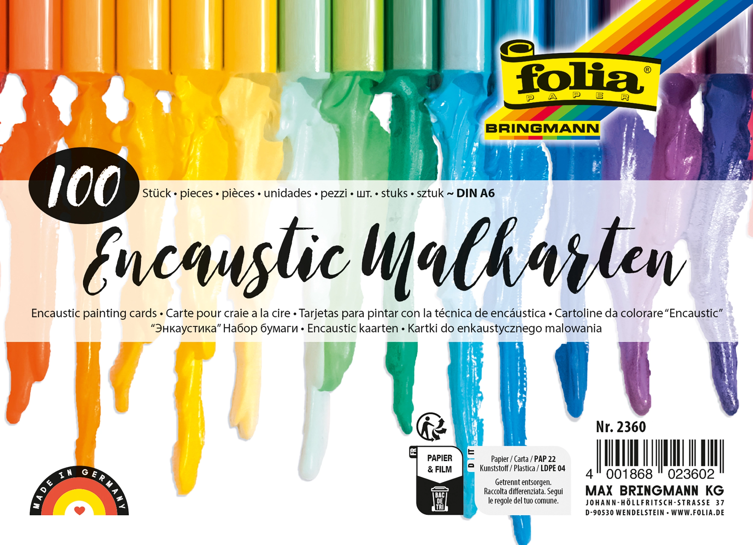 Encaustic-Malkarten, DIN A6, 300 g/m², 100 Blatt, 1 Pack