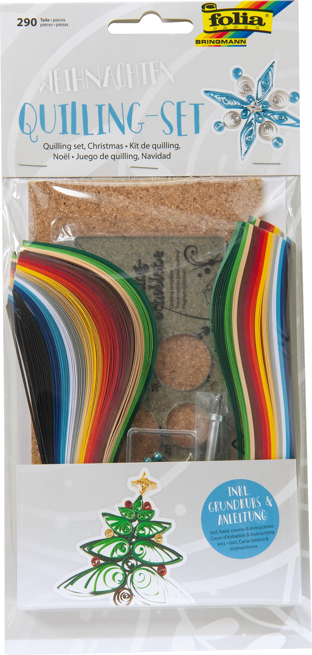 Quilling Set, Weihnachten, 130 g/m², 290 Teile