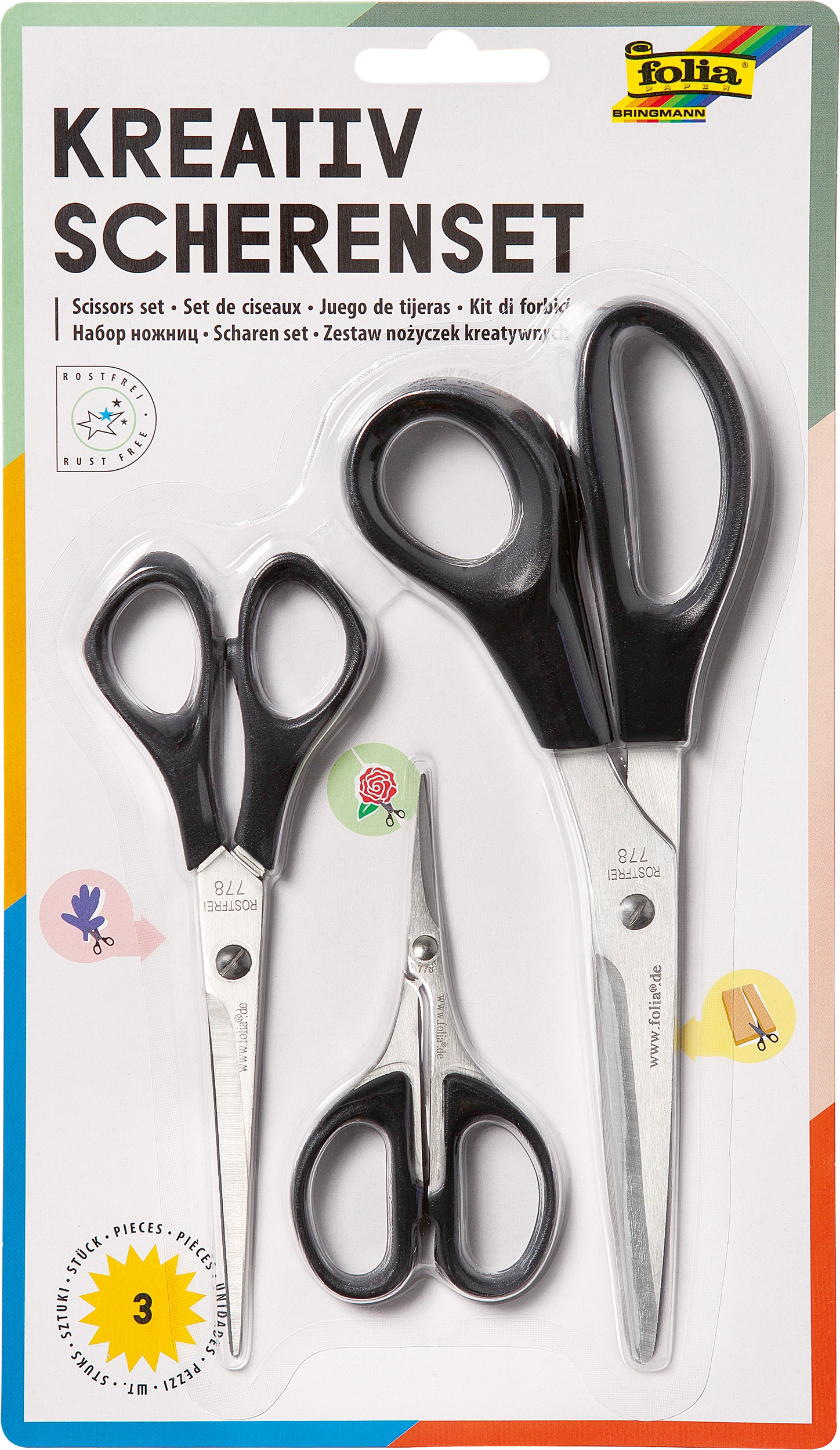 Kreativ Scheren-Set, 3 Scheren