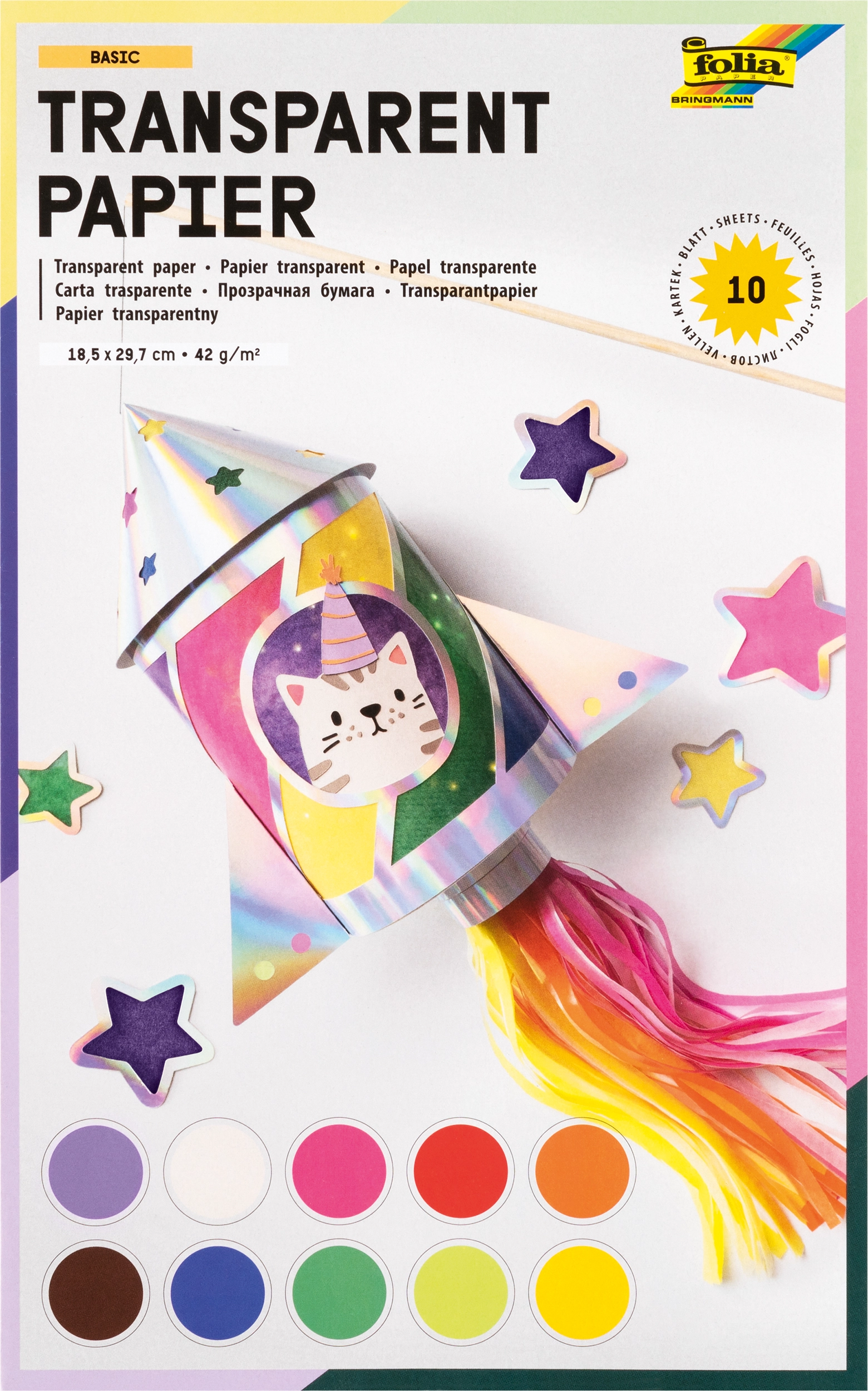 Transparentpapier, Basic, 18,5 x 29,7 cm, 42 g/m², 10 Blatt