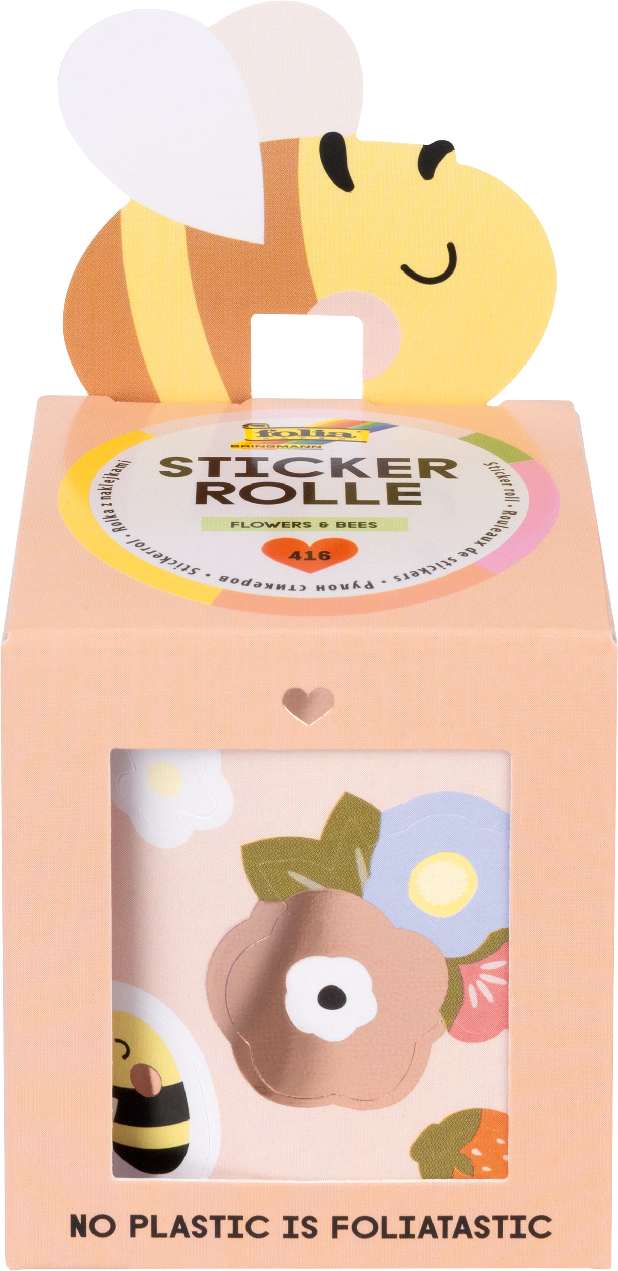 Stickerrolle, Blumen & Bienen, 416 Sticker