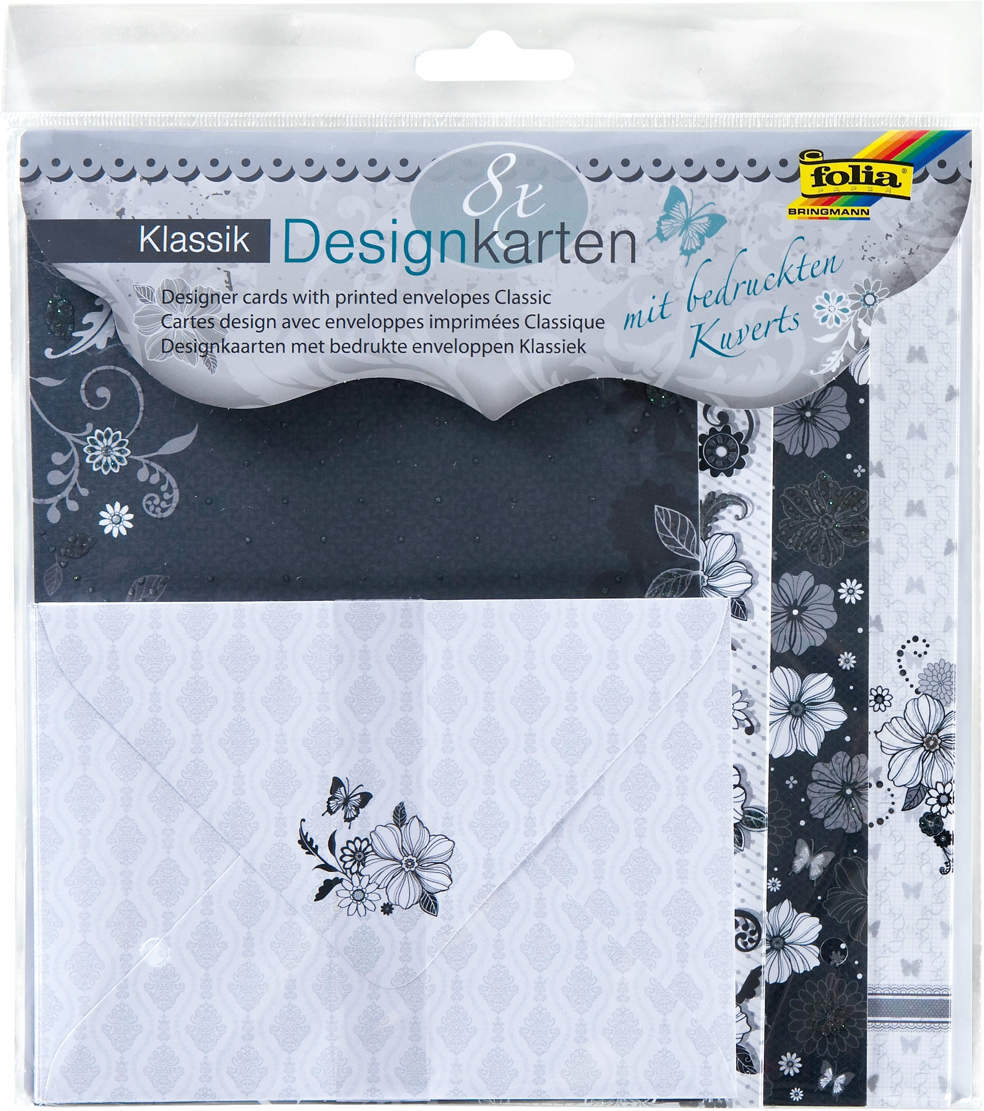 Designkarten, Klassik, DIN A6, 100 g/m², 220 g/m², 8 Stück