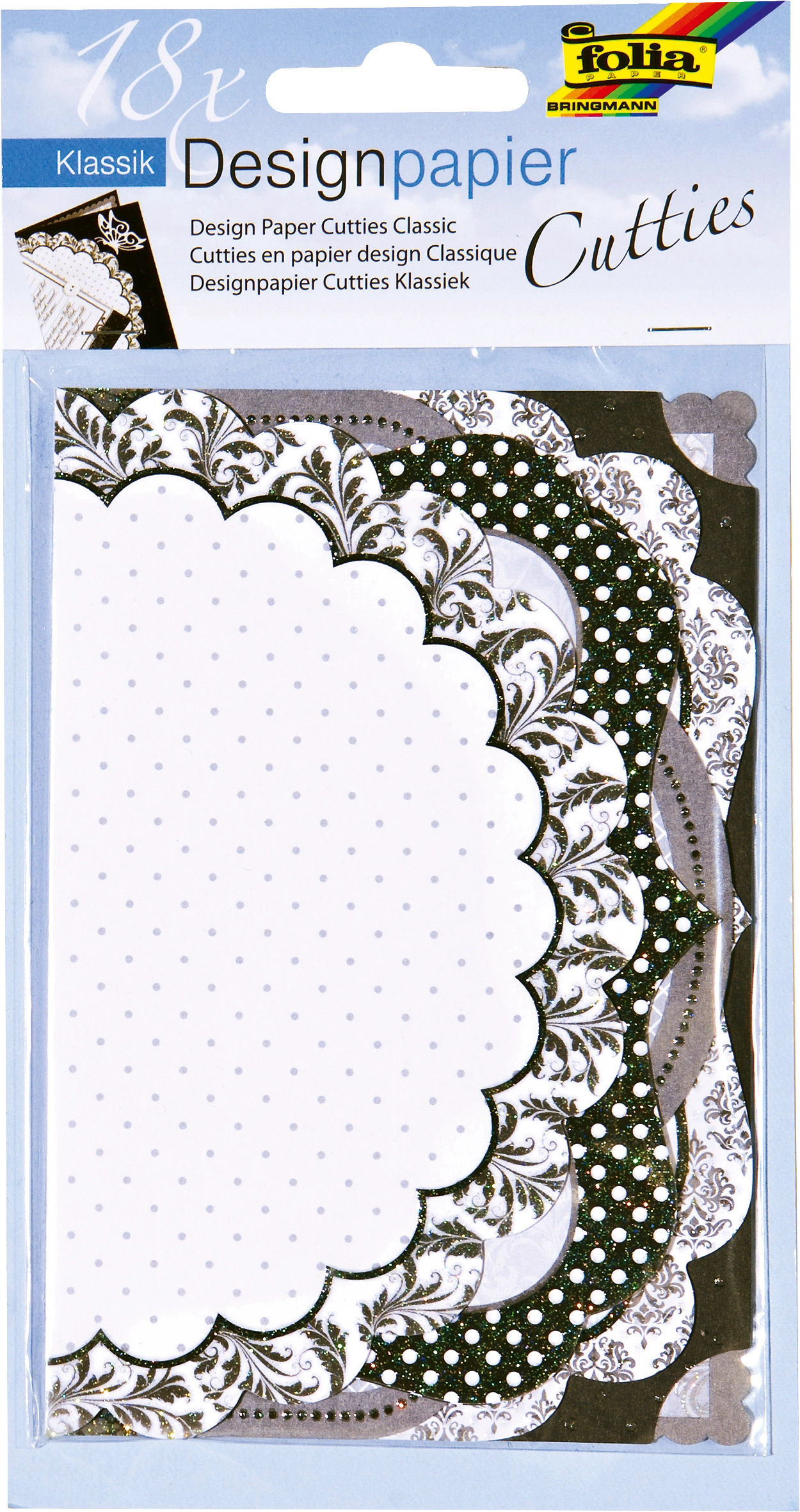Designpapier Cutties, Klassik, 11,5 x 27,0 cm, 18 Blatt
