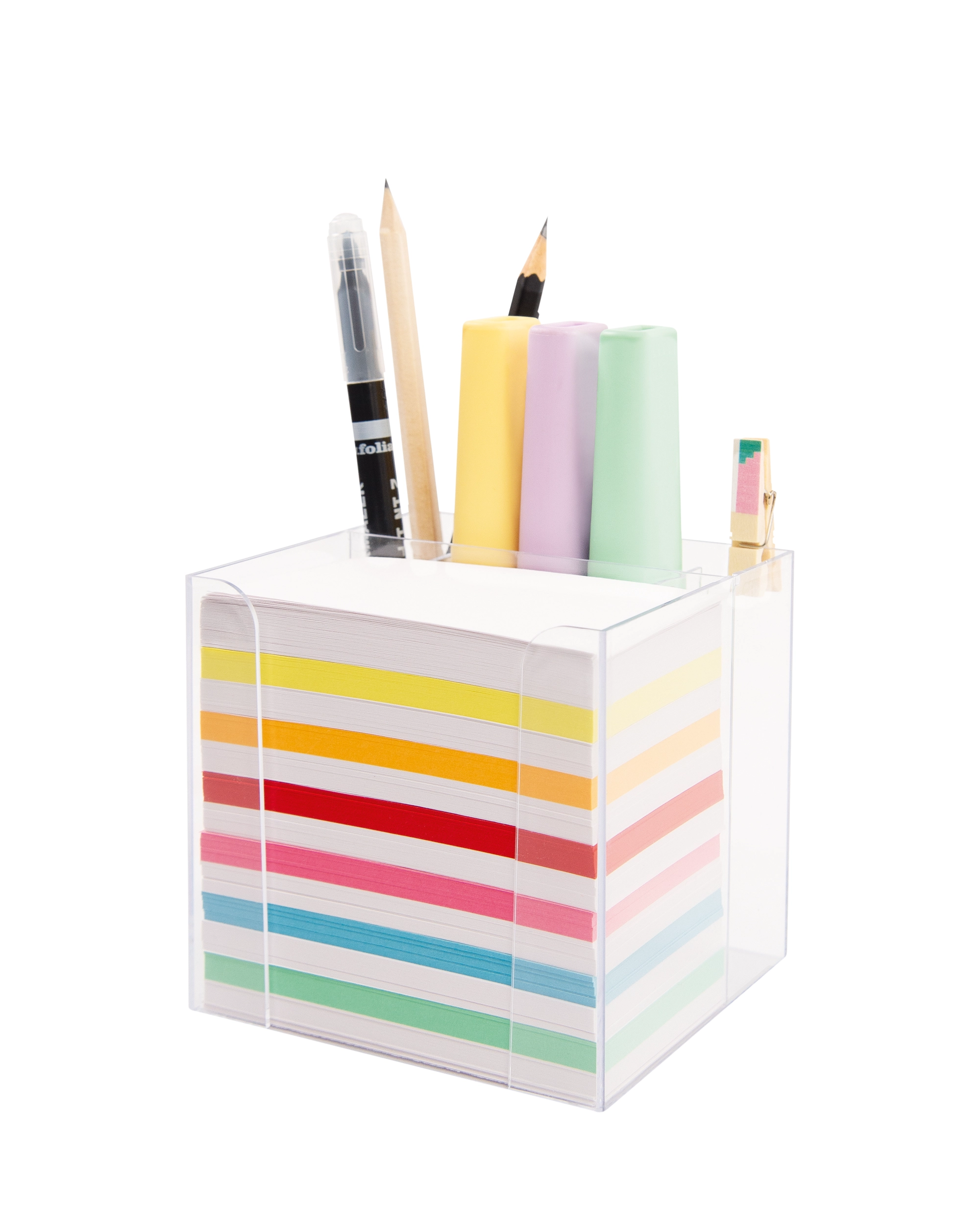 Notizbox, Mit Stiftehalter, Bunt, 5,5 x 9,0 cm, 700 Blatt