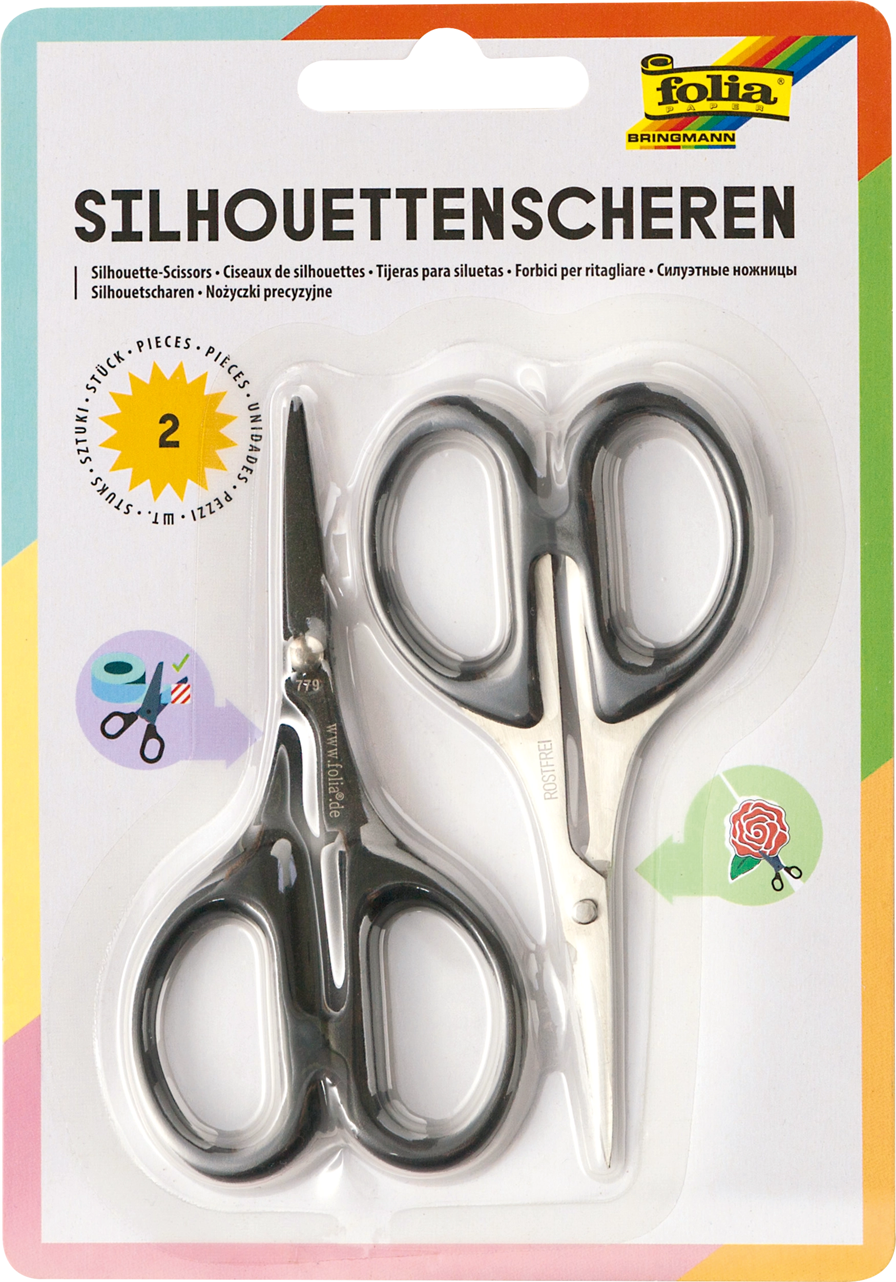 Silhouettenscheren, 10,5 cm, 2 Scheren