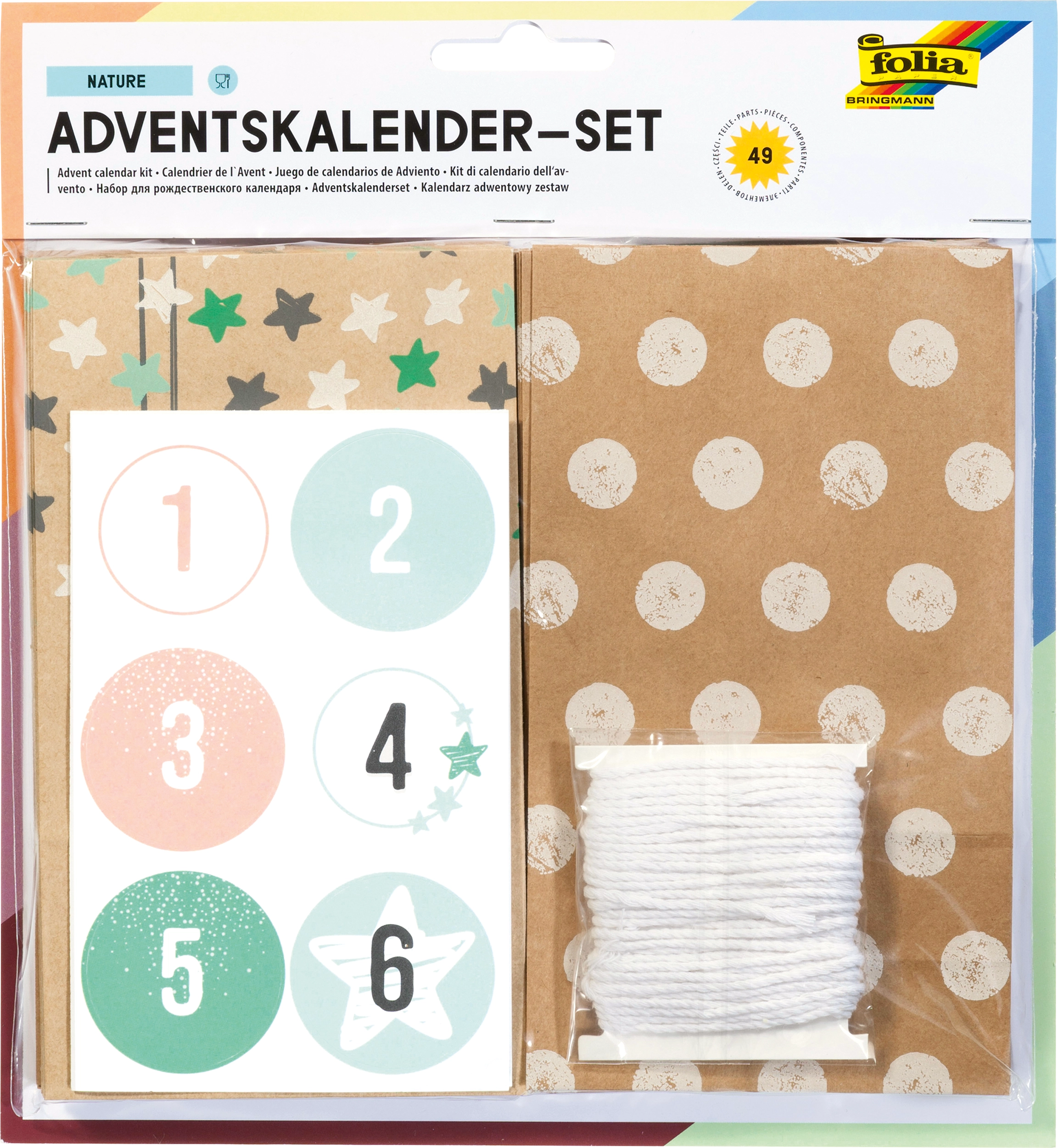 Adventskalender-Set, Natur, 49 Teile