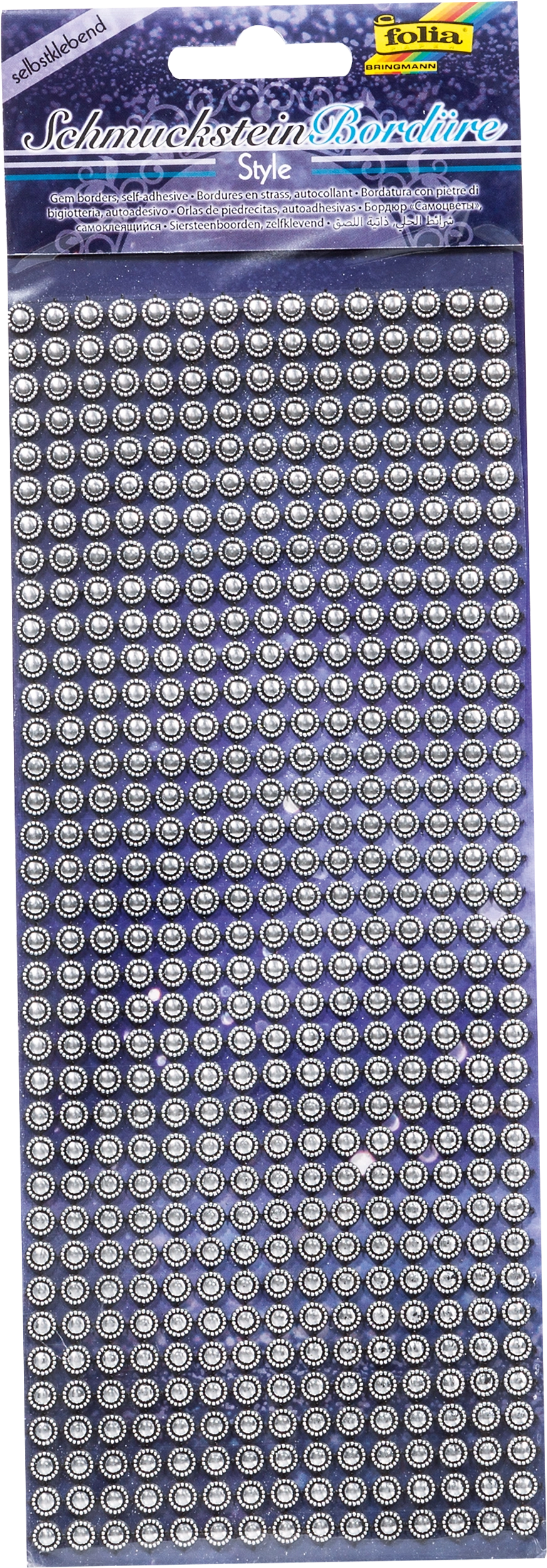 Schmucksteinbordüren, Selbstklebend, Style 4, 10,5 x 26 cm, 15 Stück