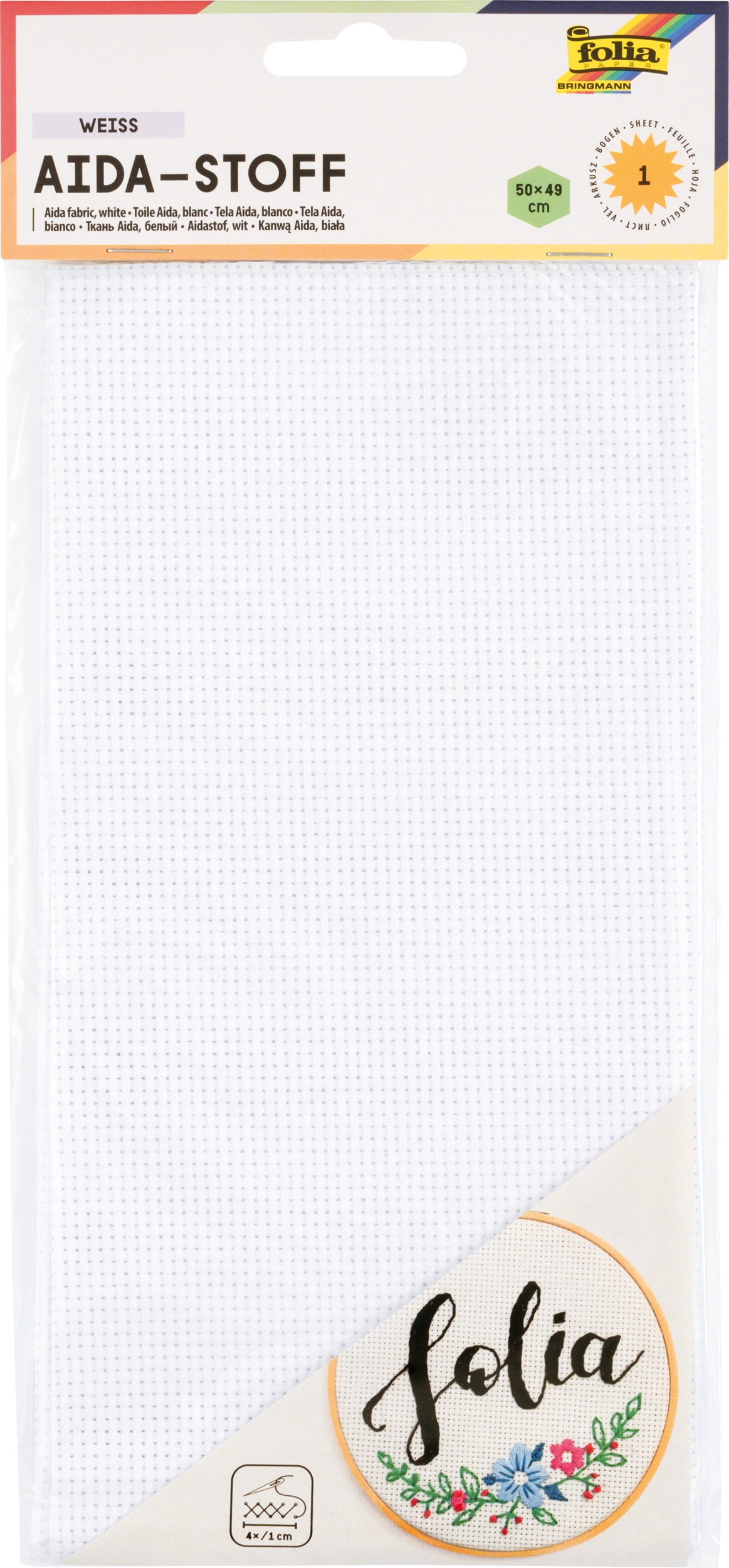 Aida-Stoff, Weiß, 1 Blatt