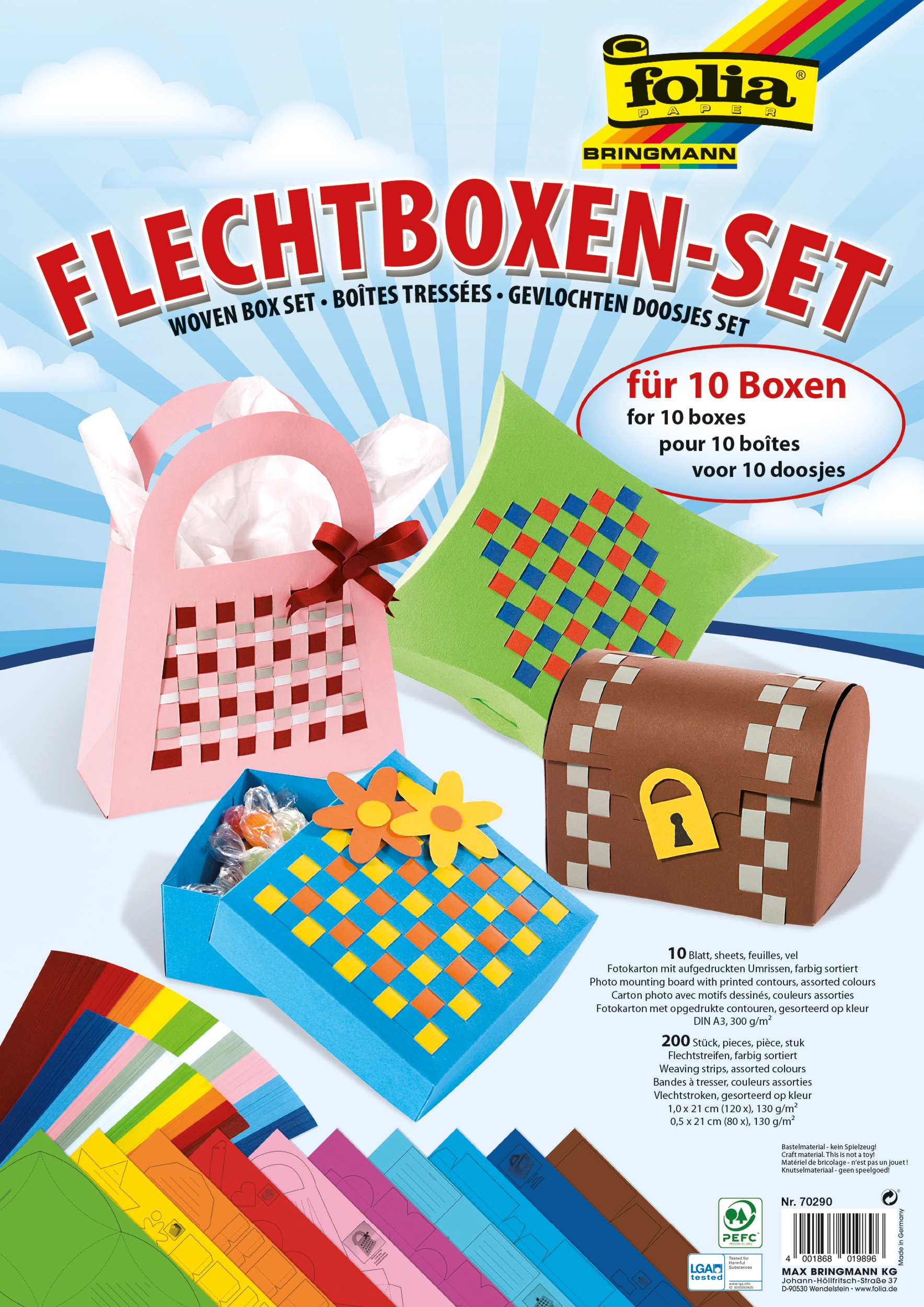 Woven Box Kit, For 10 Boxes, DIN A3, 300 g/m², 10 sheets