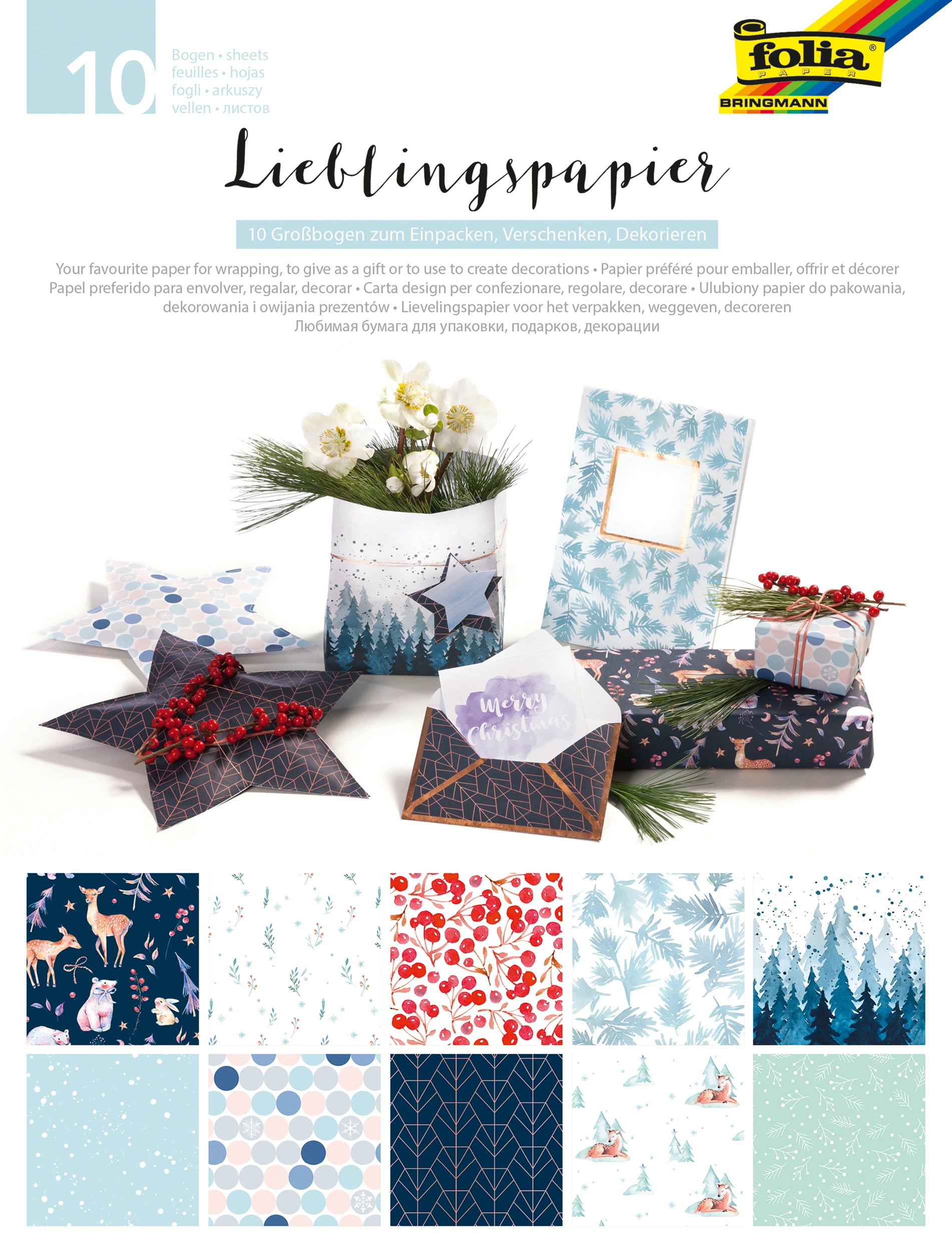 Fotokarton, Winterzauber, 50 x 70 cm, 80 g/m², 10 Bogen