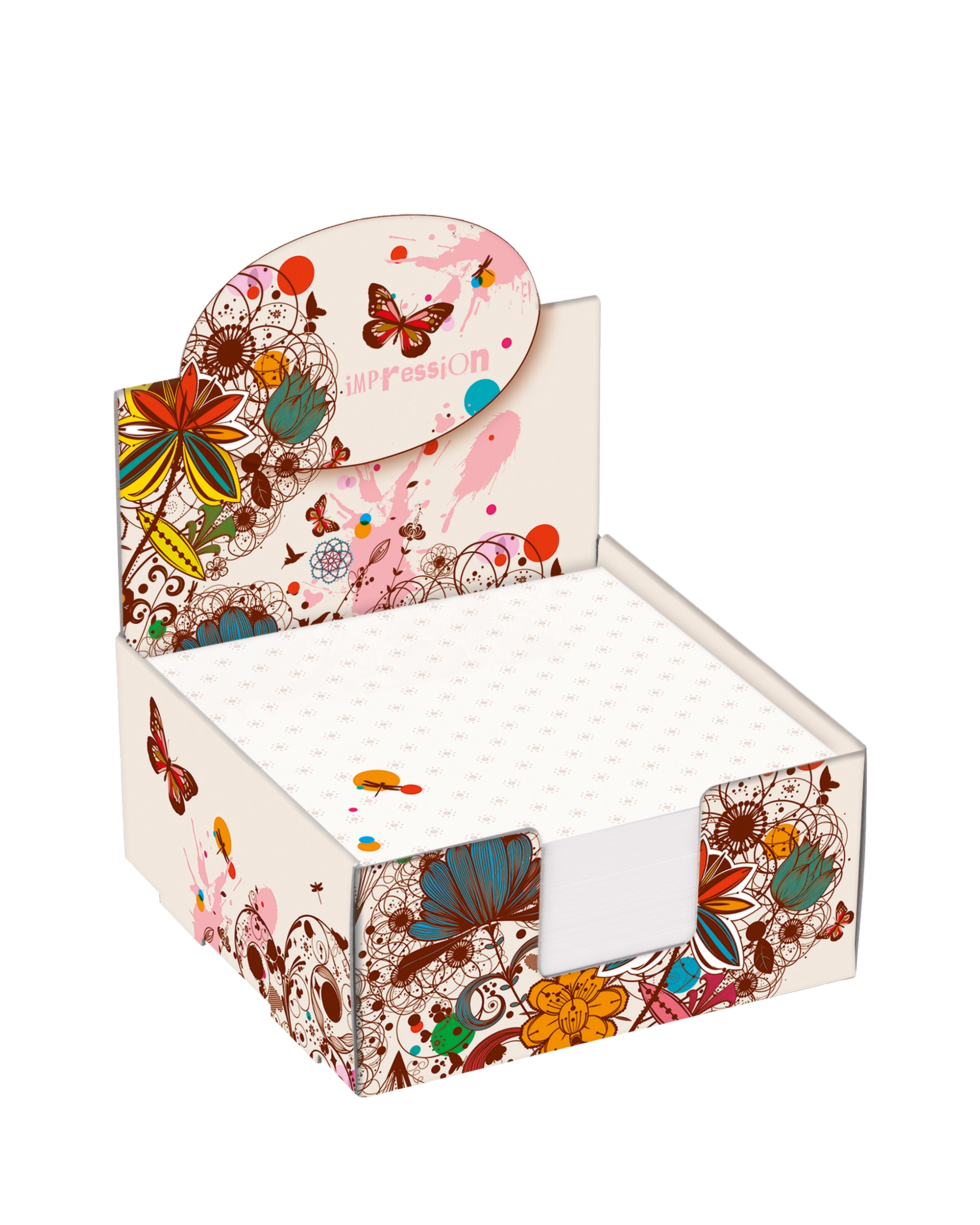 Notizbox, mit Motivdruck, 9 x 9 cm, 300 Blatt