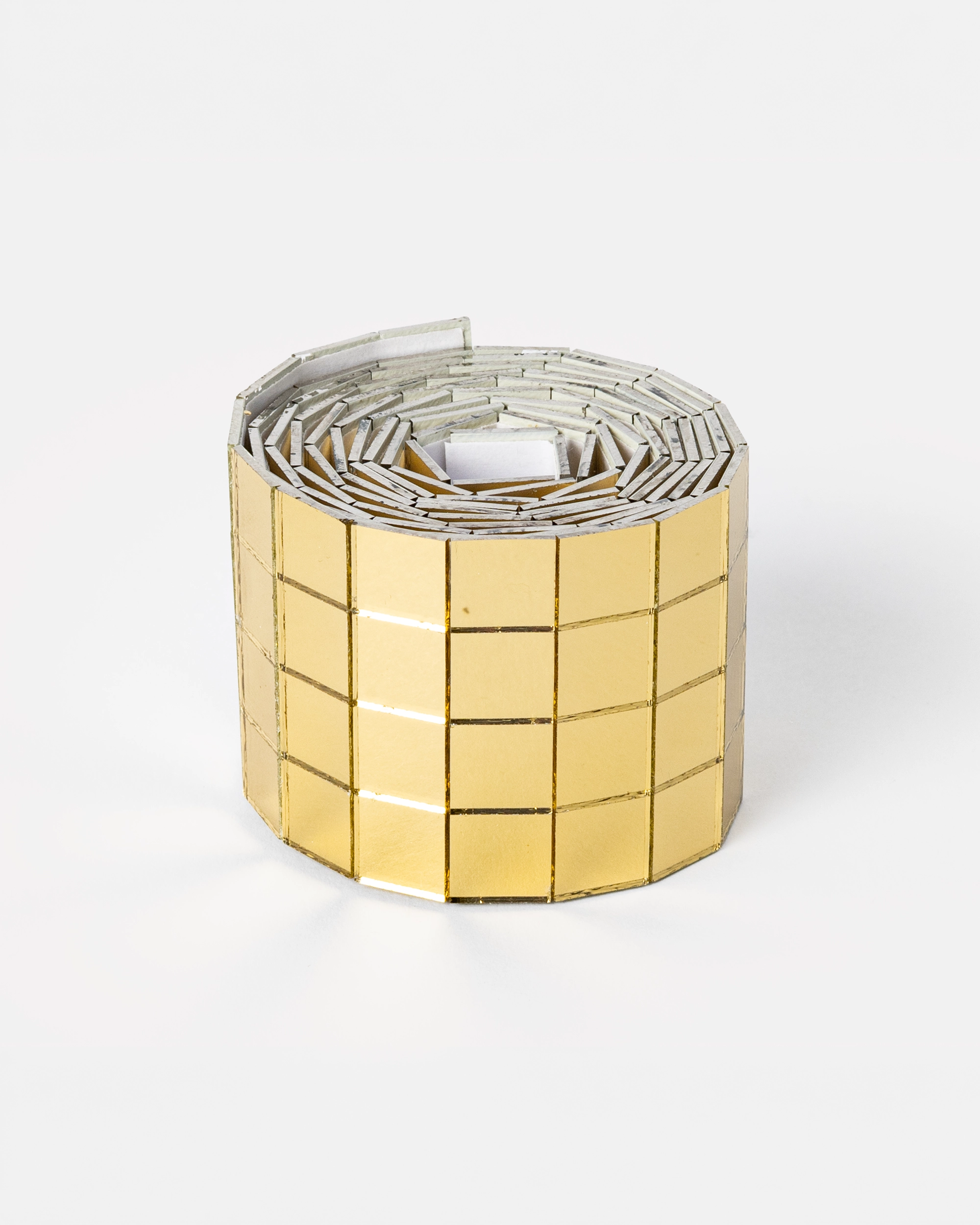 Mirror Tile Rolls, Gold, M, 10 x 10 mm, Selbstklebend