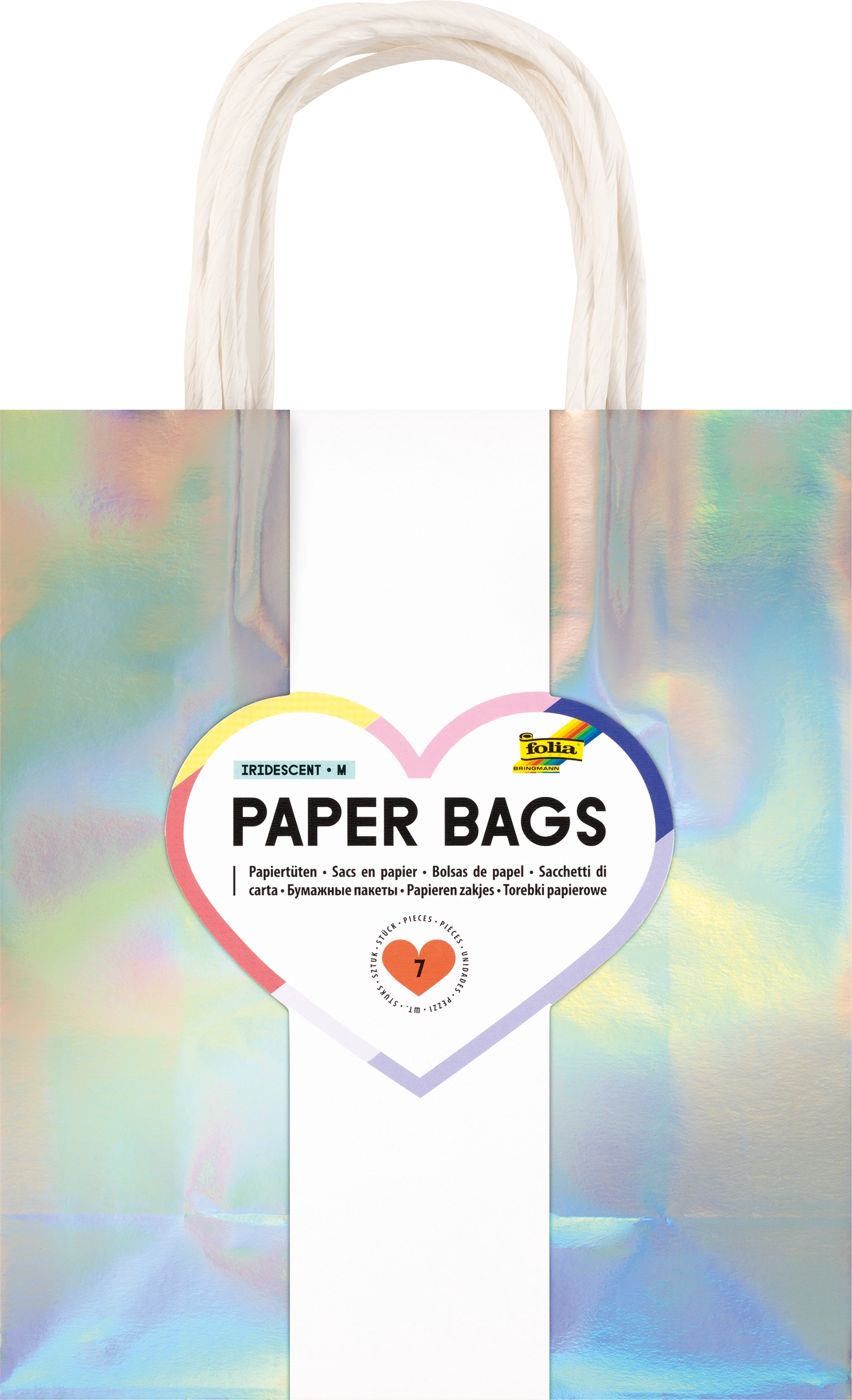 Papiertüten, Irisierend, M, 7 Stück