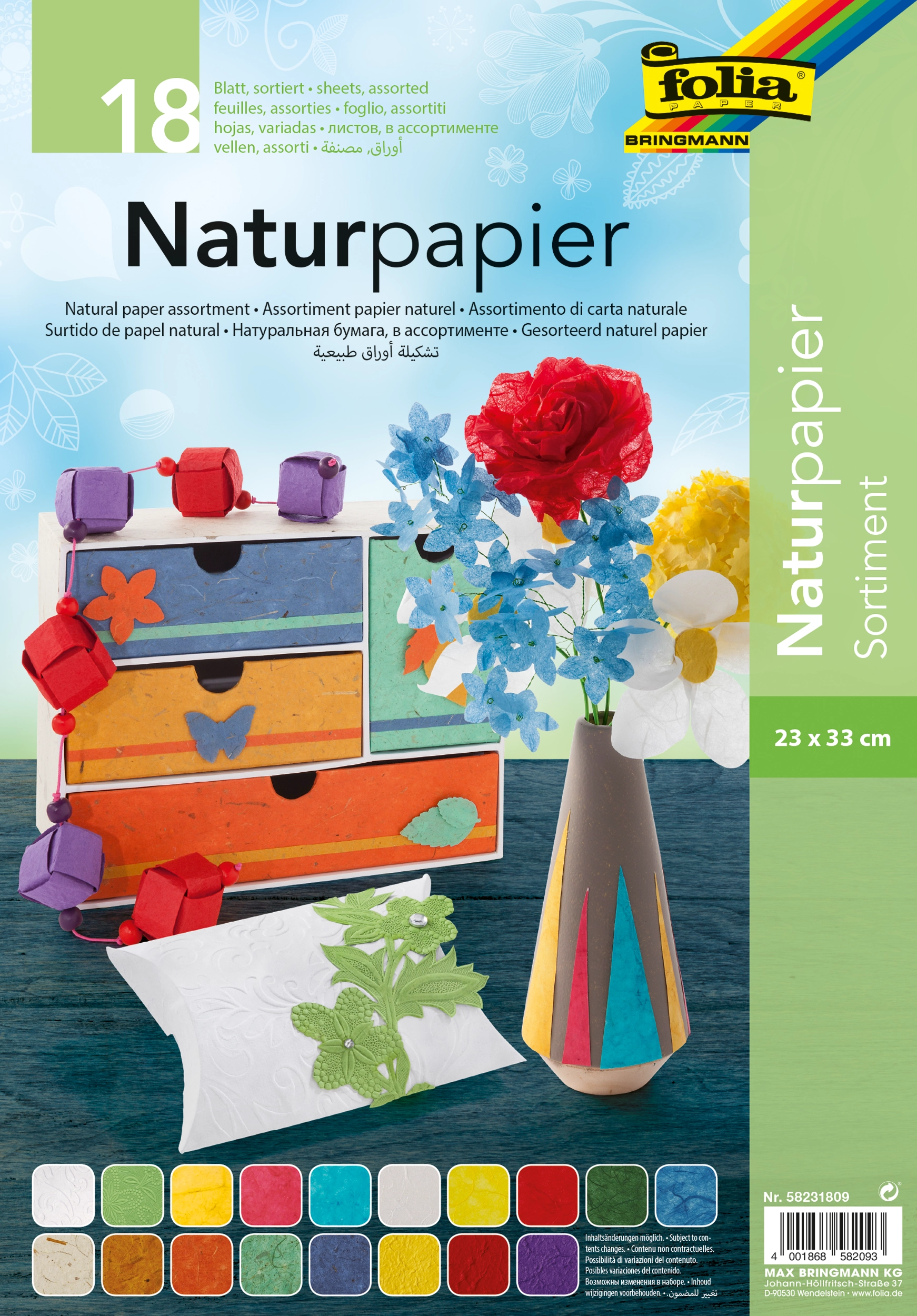 Naturpapier, Basic, 23 x 33 cm, 18 Blatt