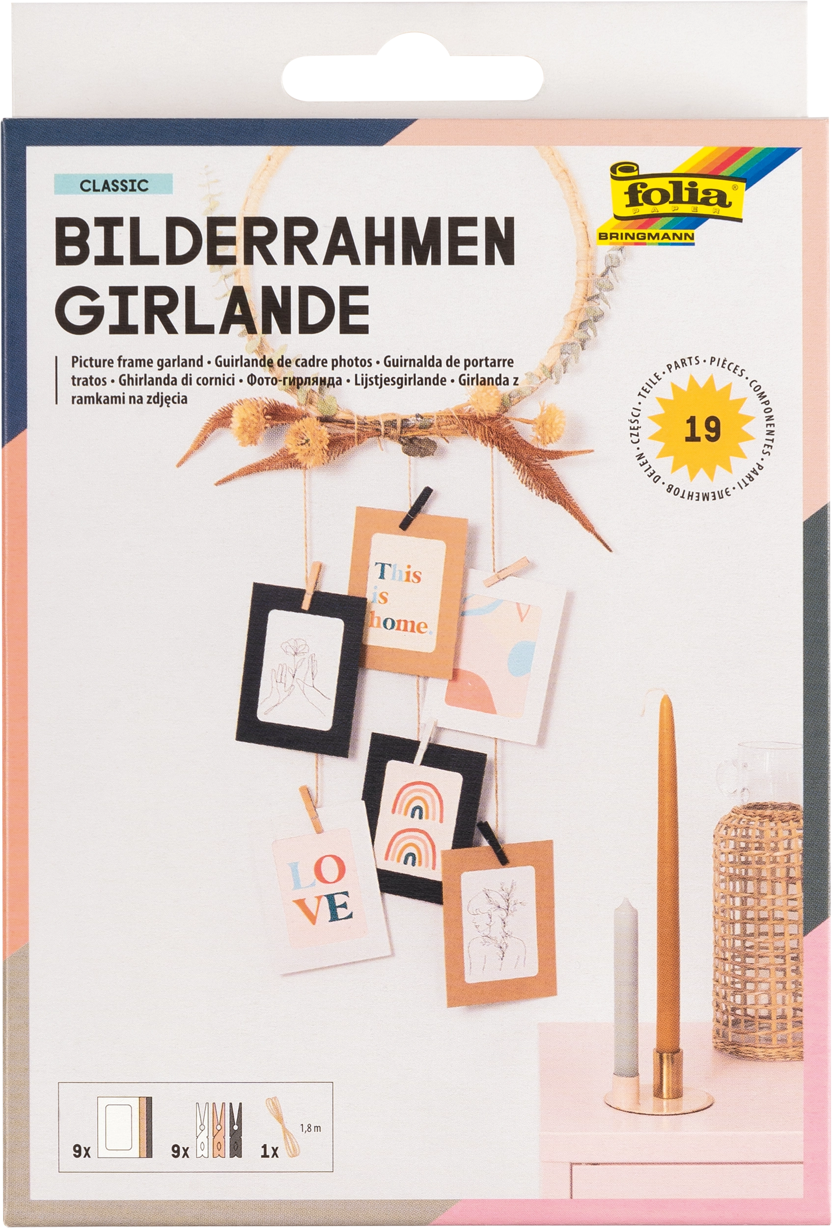 Bilderrahmen-Girlande, Classic, 11,5 x 15,0 cm, 19 Teile