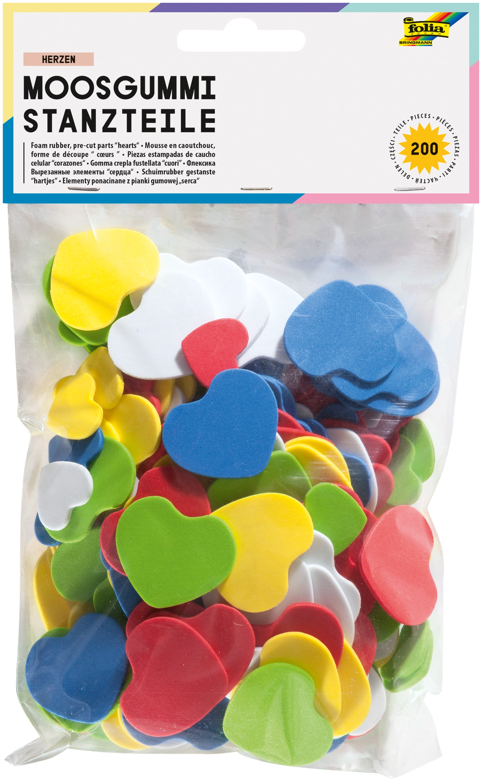 Foam Rubber Die-Cuts, Hearts, 200 parts