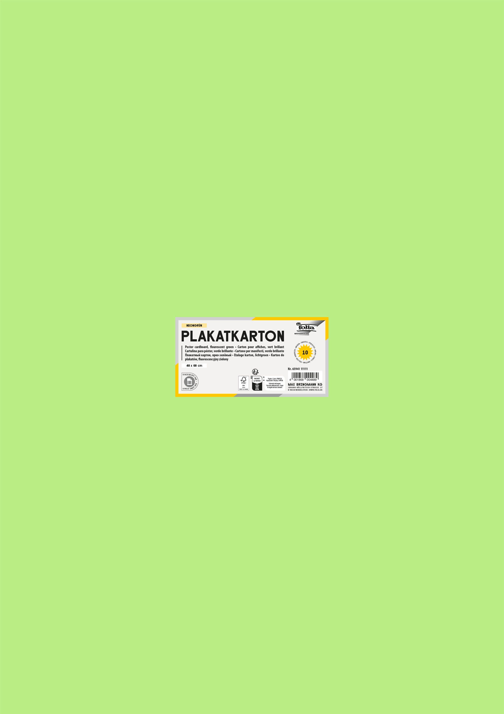 Plakatkarton, Hellgrün