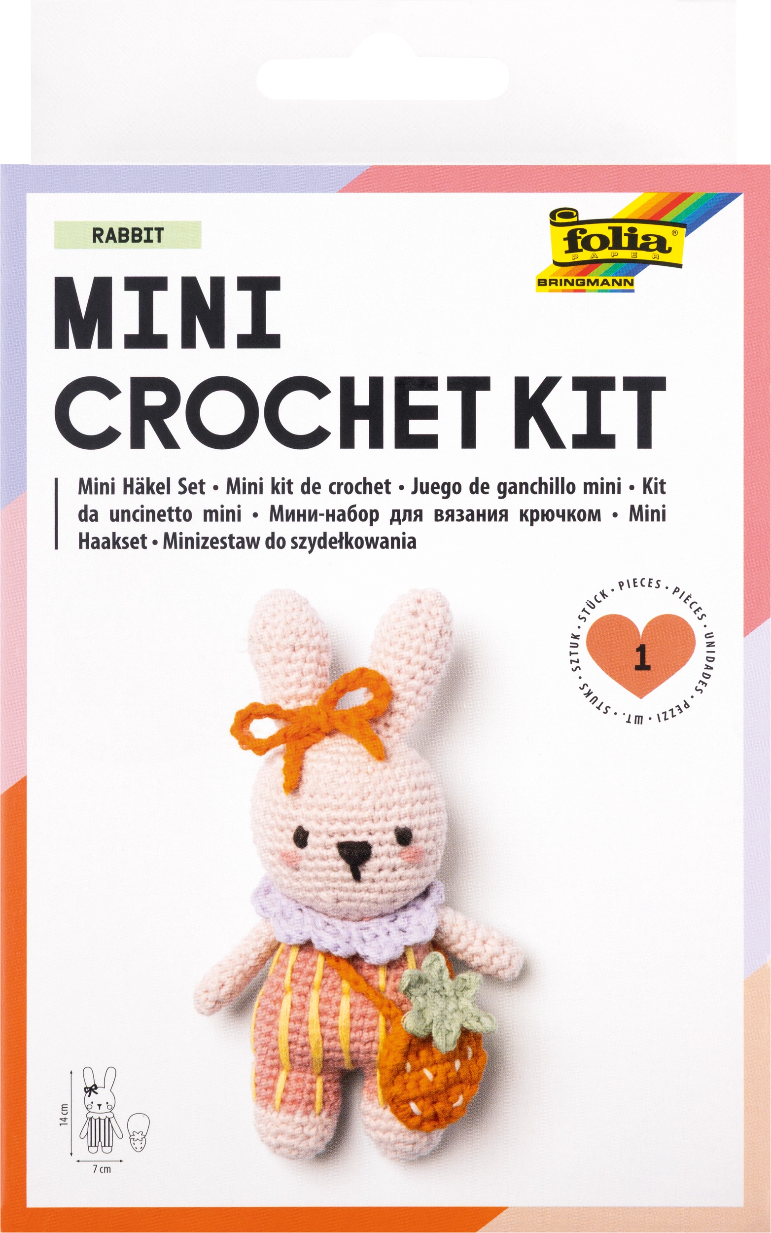 Mini-Häkelset, Hase, 1 Stück