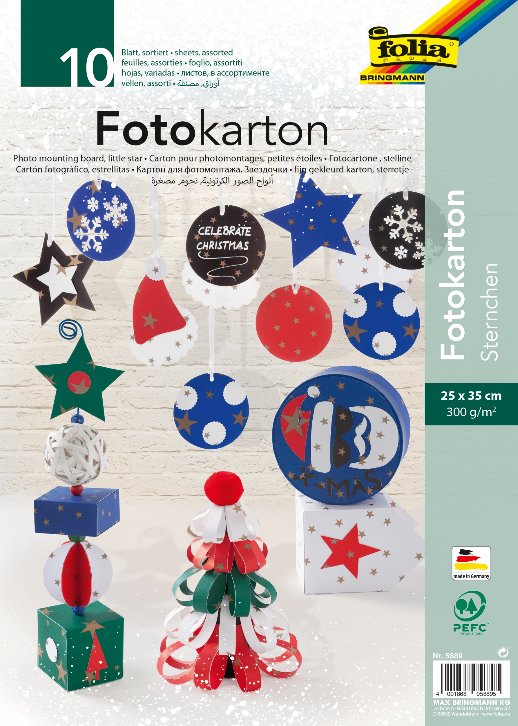 Motivkarton, Sternchen, 25 x 35 cm, 300 g/m², 10 Blatt