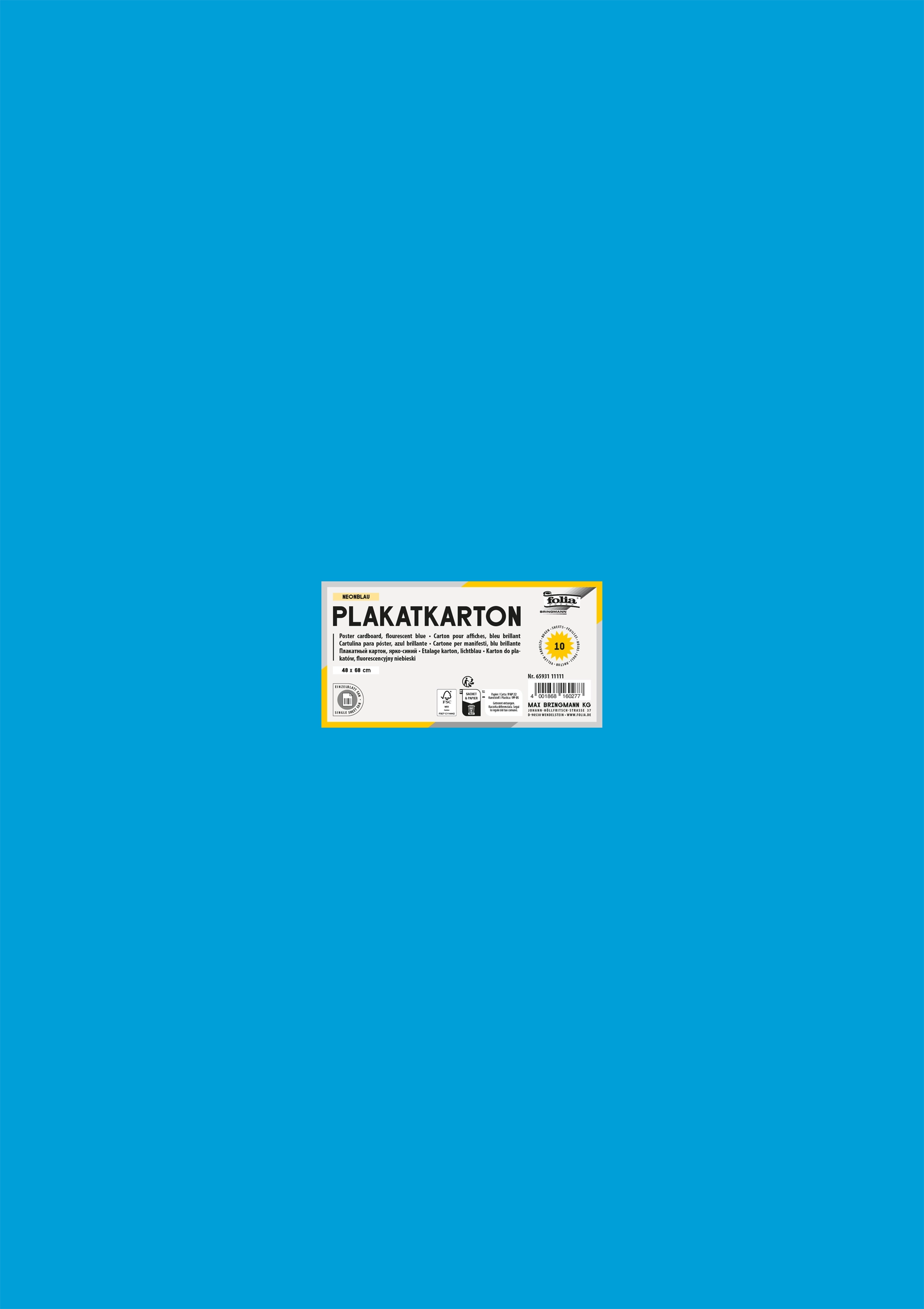 Plakatkarton, Neonblau