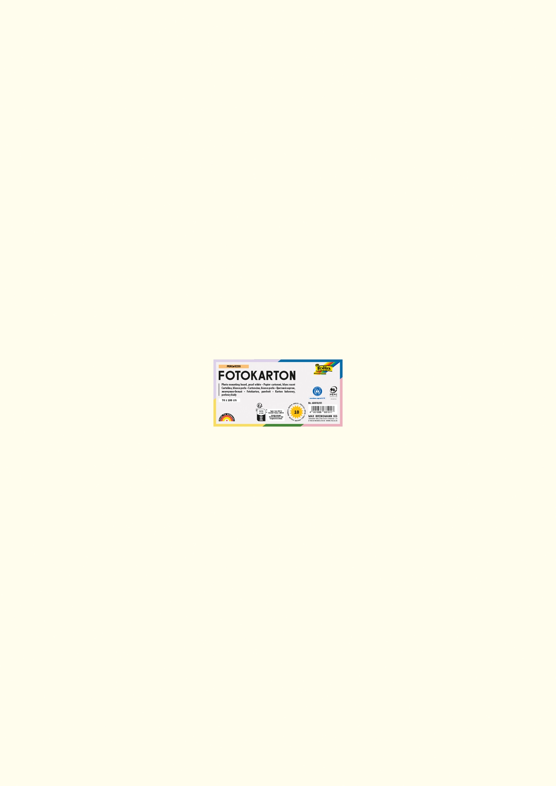 Photo Mounting Board, Pearl White, 70 x 100 cm, 300 g/m², 10 sheets