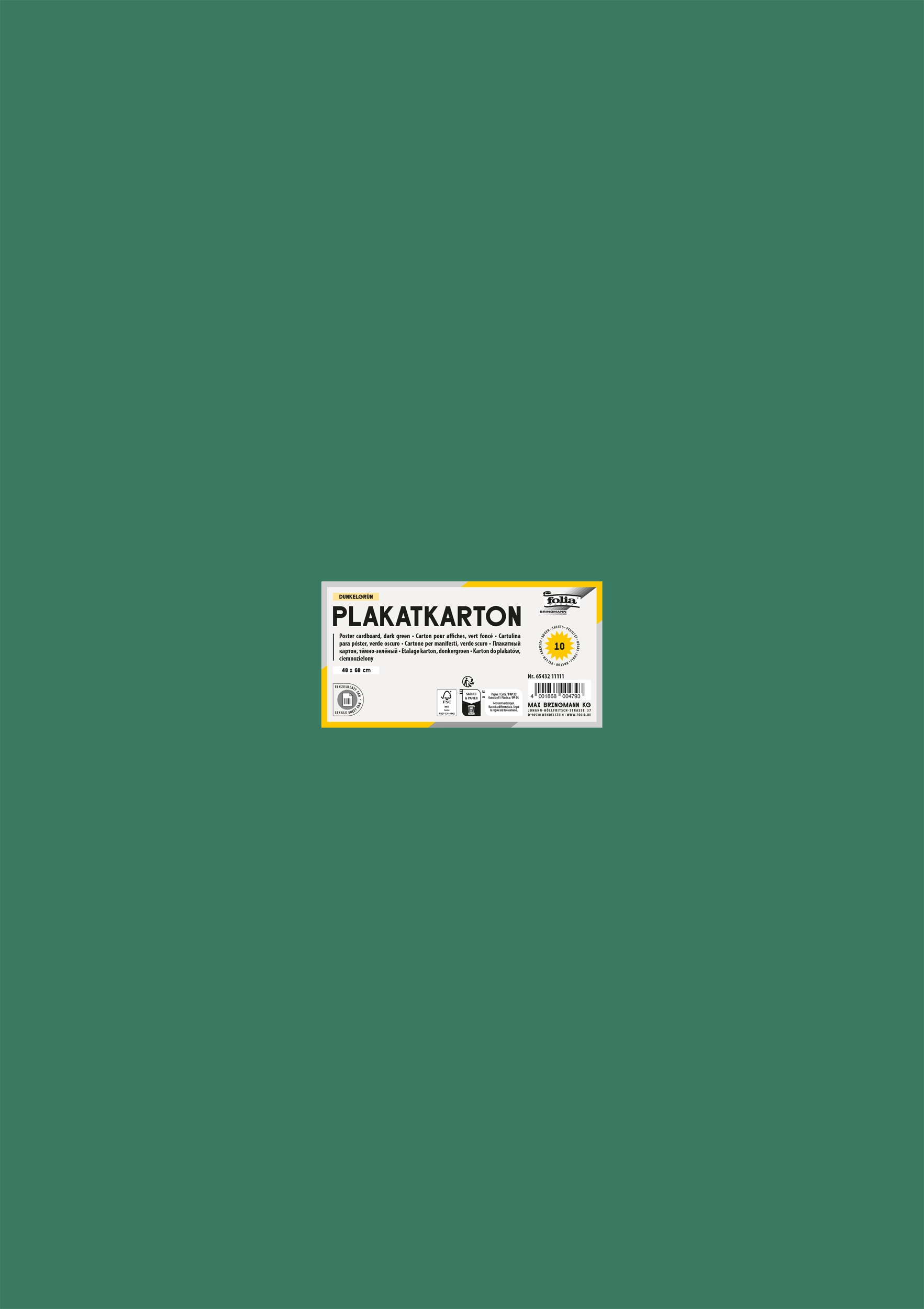 Plakatkarton, Dunkelgrün