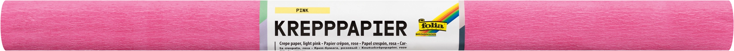Crepe Paper Colourfast, Light Pink, 50 x 250 cm, 32 g/m², 10 rolls